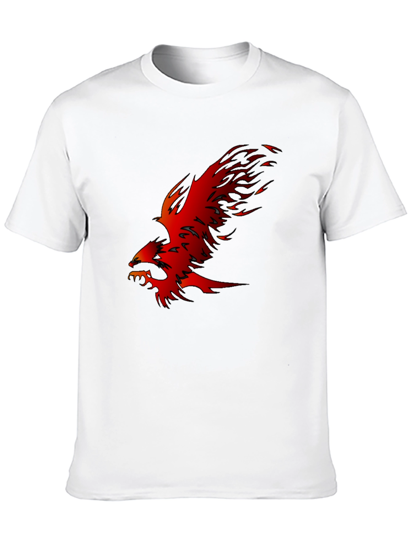 Black T-Shirt with Fiery Phoenix Graphic