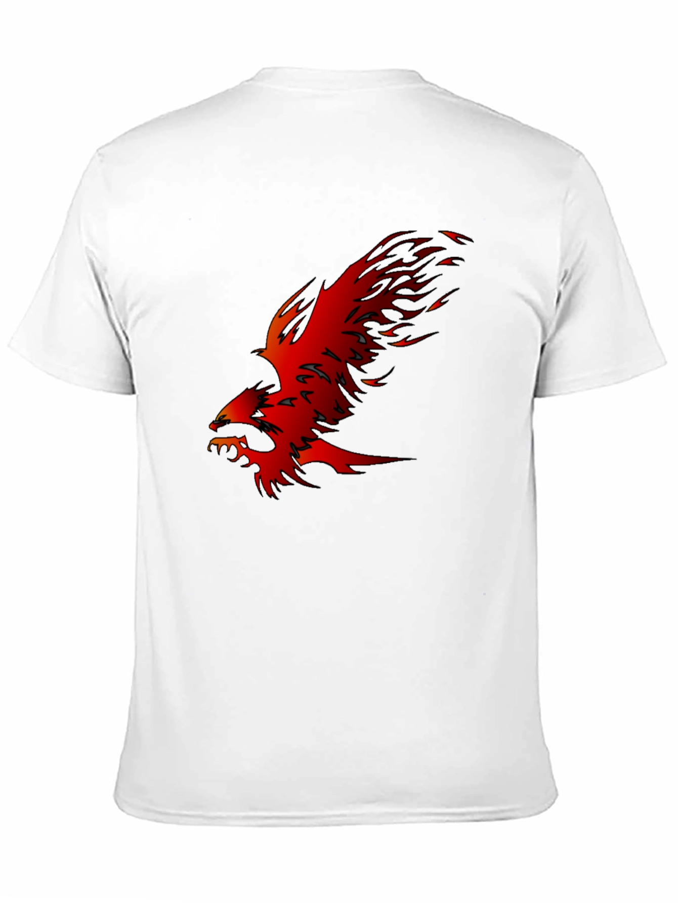 Black T-Shirt with Fiery Phoenix Graphic