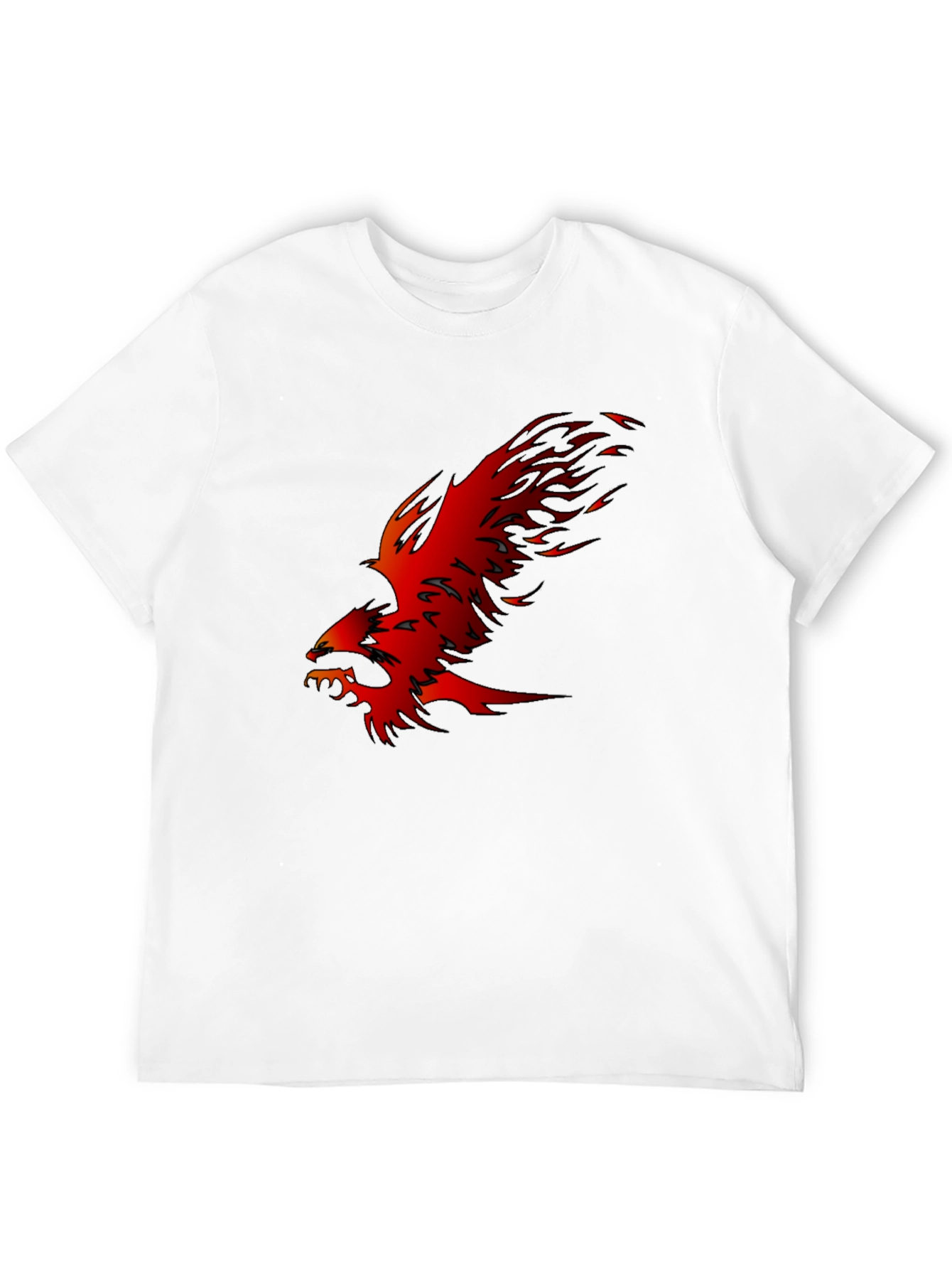 Black T-Shirt with Fiery Phoenix Graphic