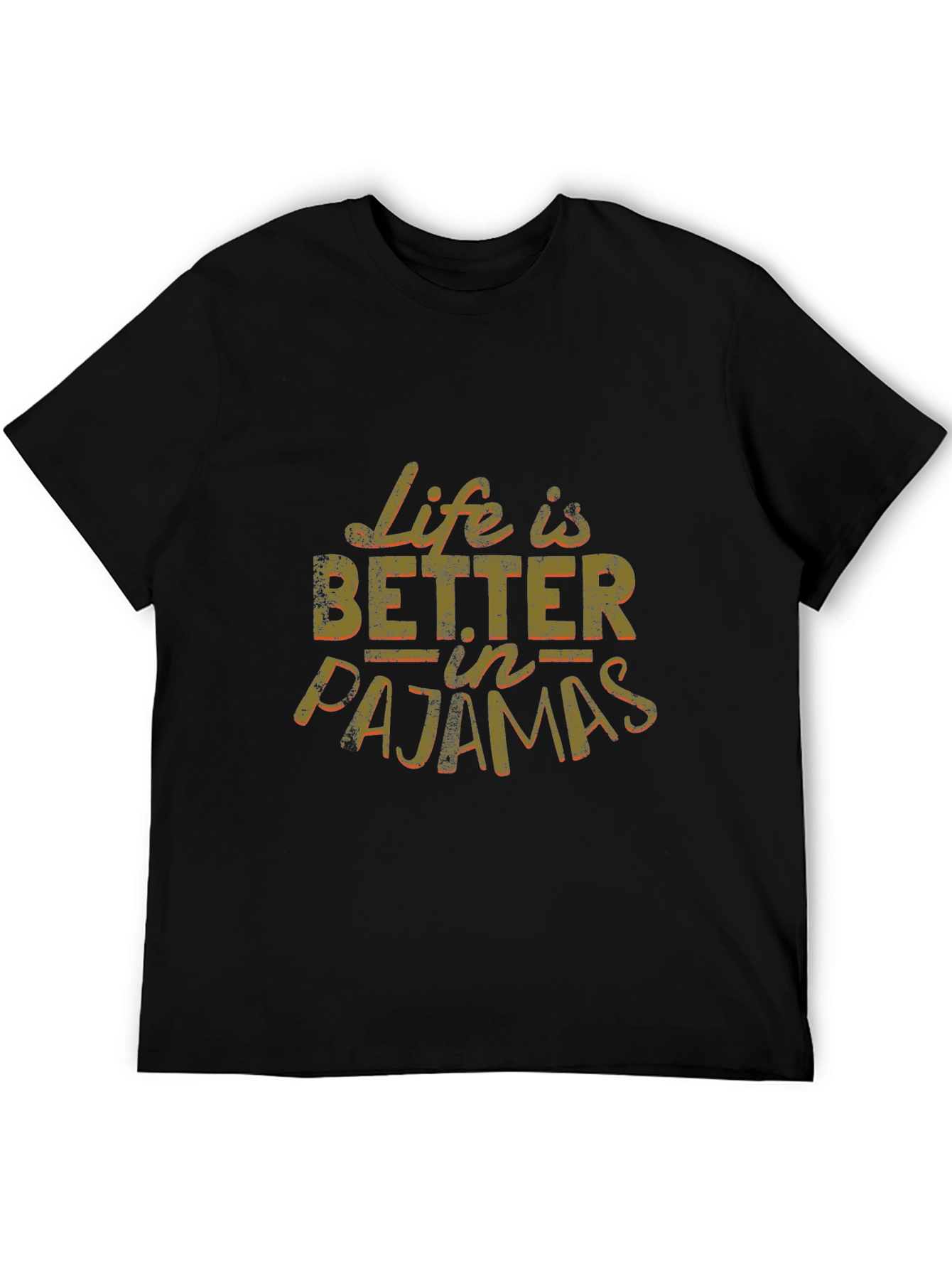 Life is Better in Pajamas Black Graphic Tee