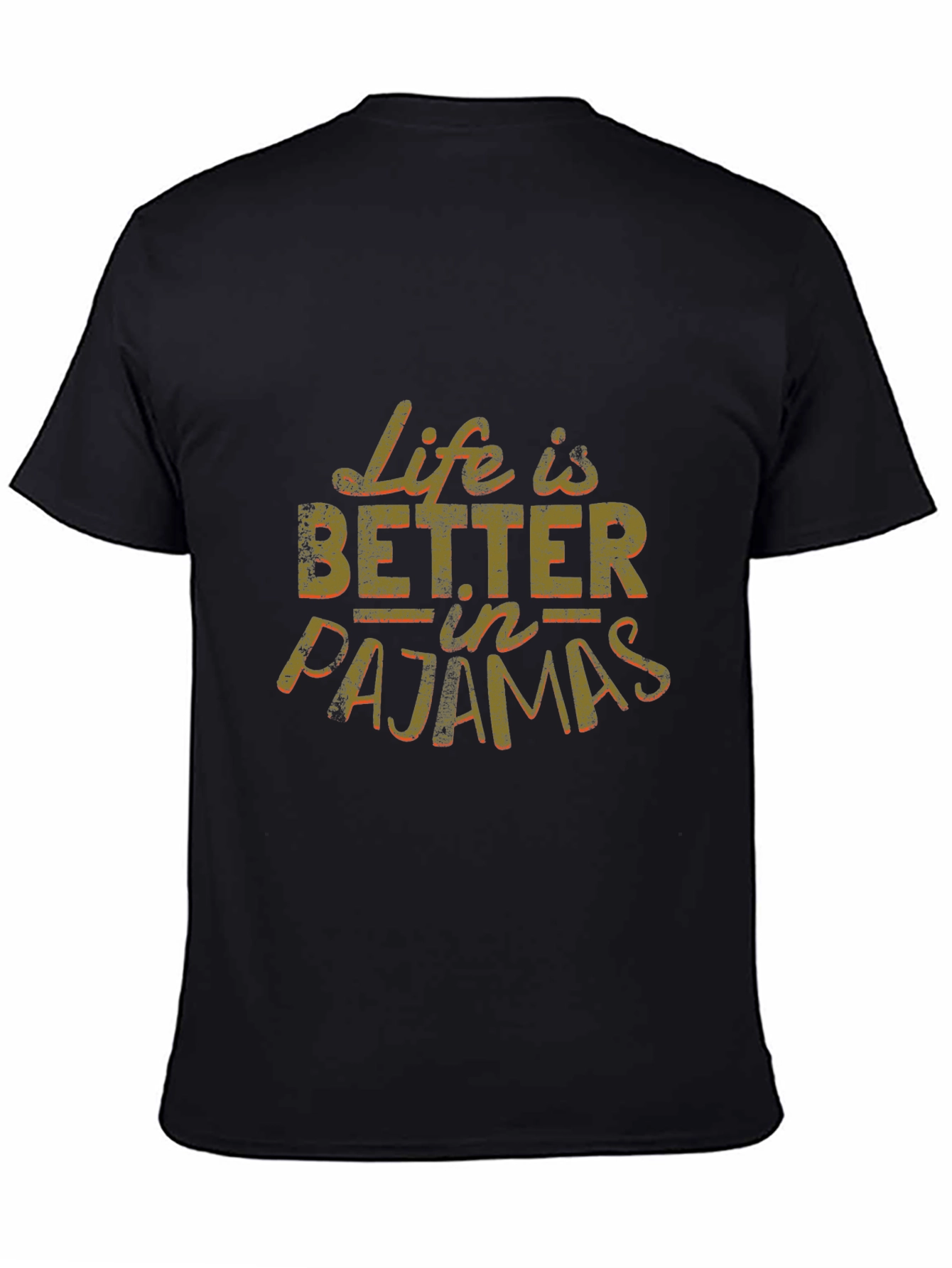 Life is Better in Pajamas Black Graphic Tee
