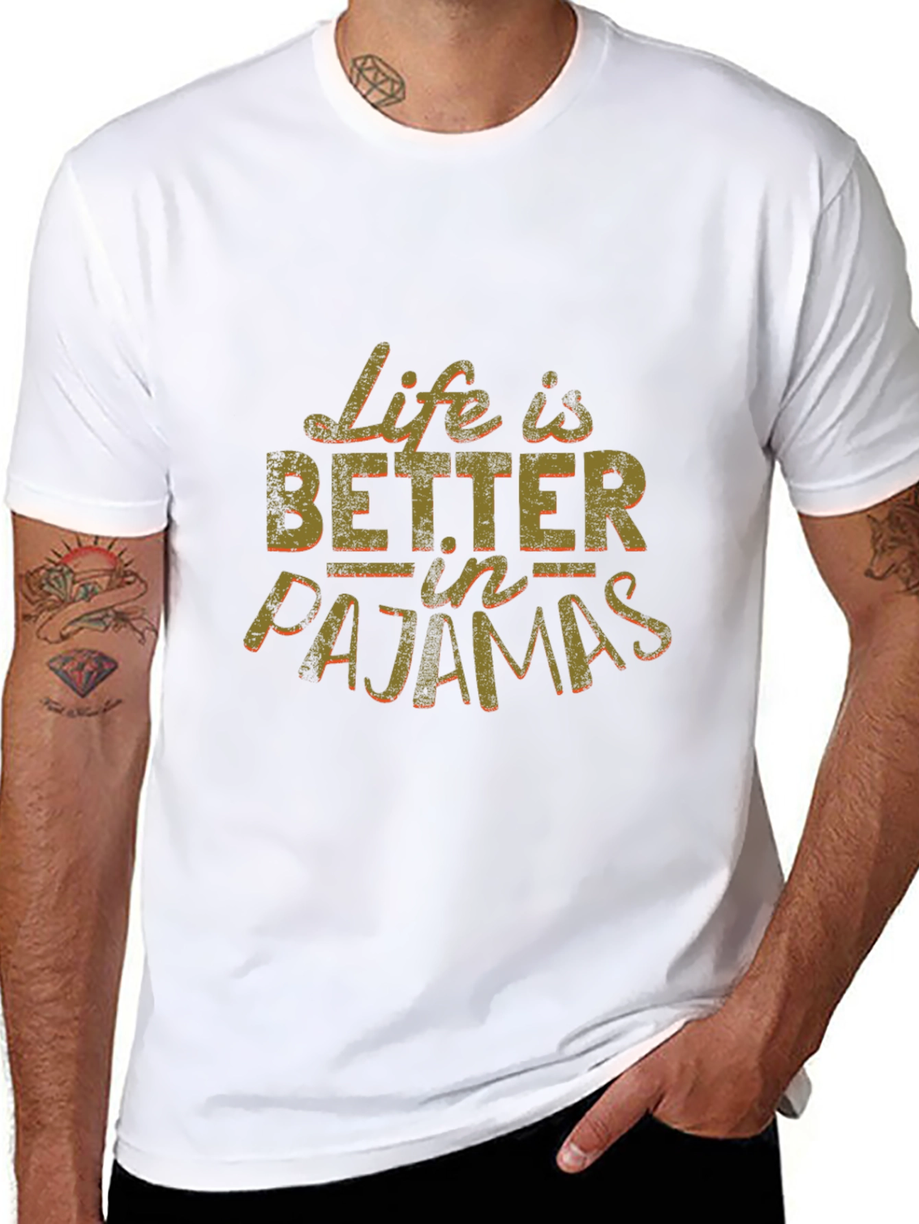 Life is Better in Pajamas Black Graphic Tee