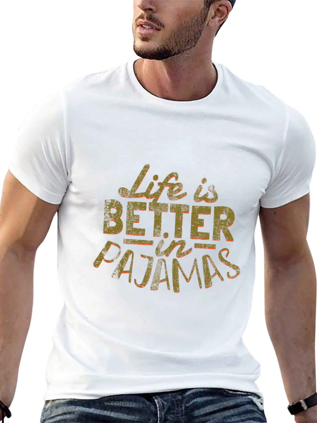 Life is Better in Pajamas Black Graphic Tee
