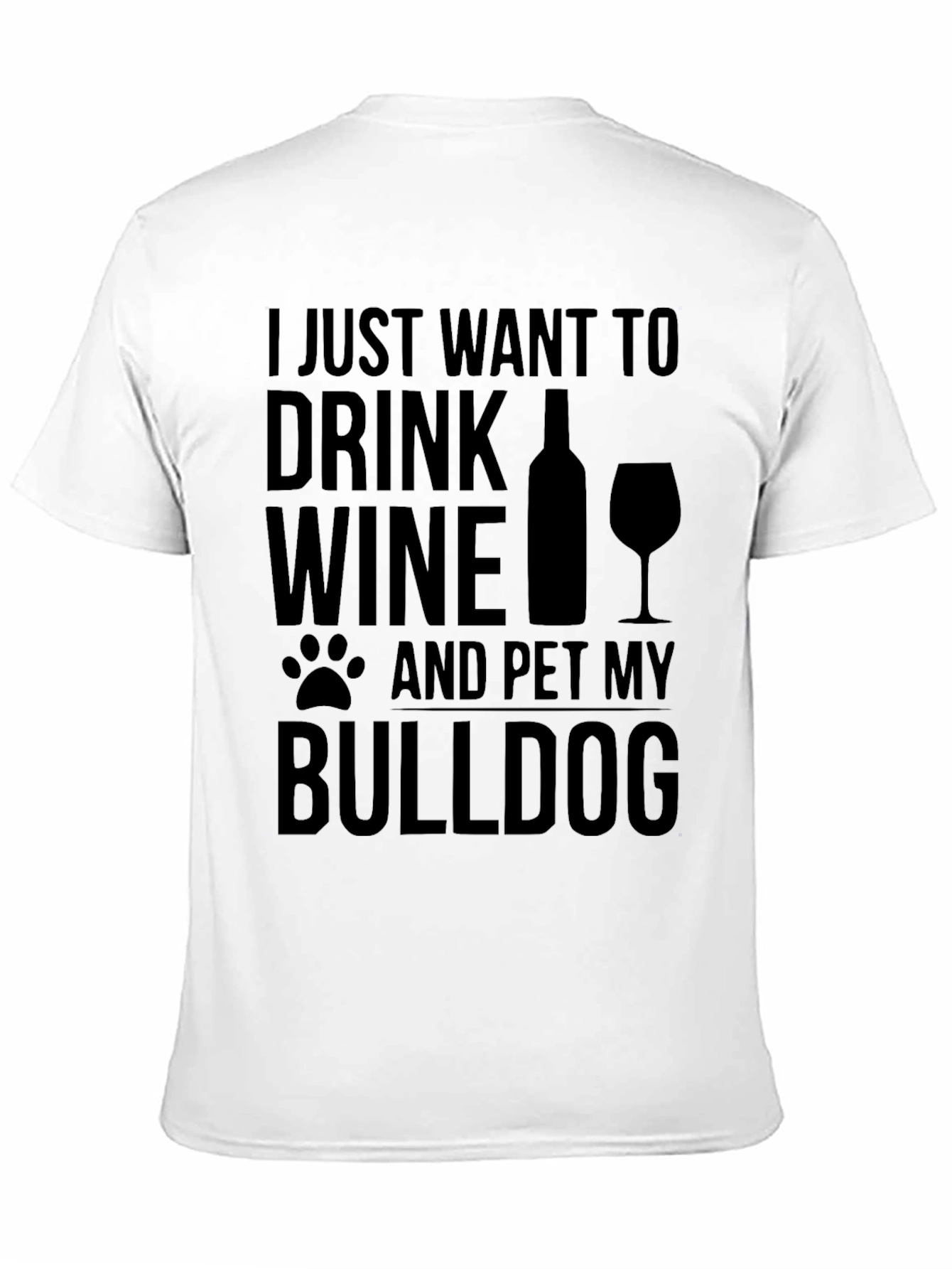 Wine & Bulldog T-Shirt - Funny Pet Lover Tee