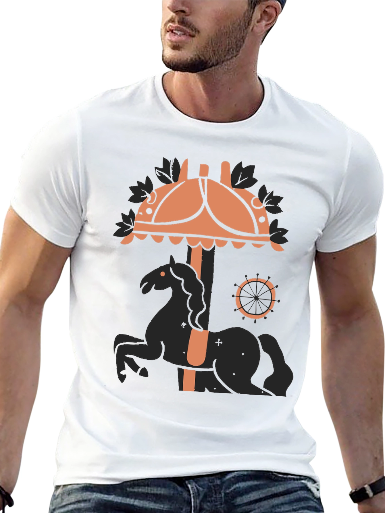 Carousel Horse Graphic Tee - Black