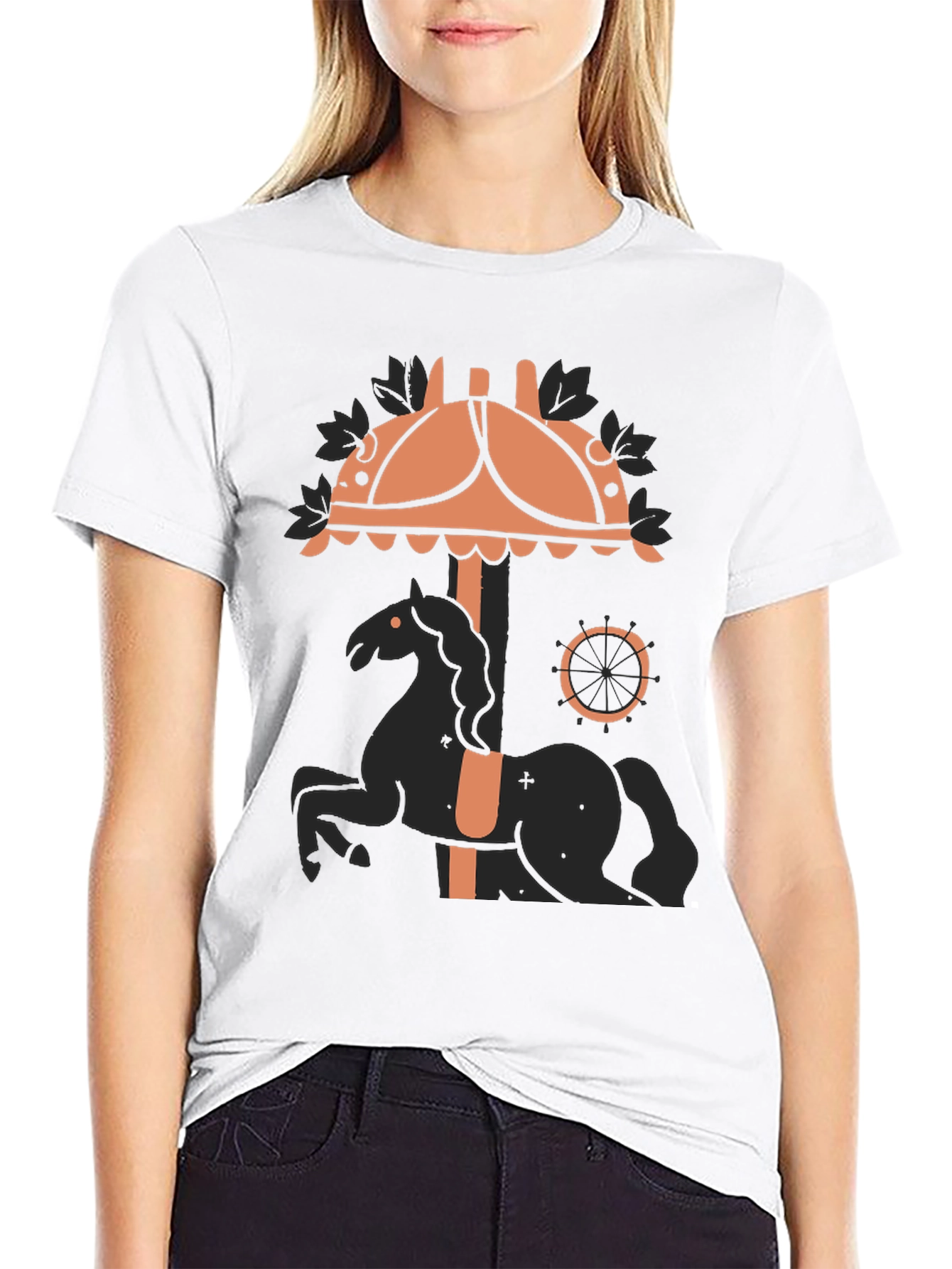 Carousel Horse Graphic Tee - Black