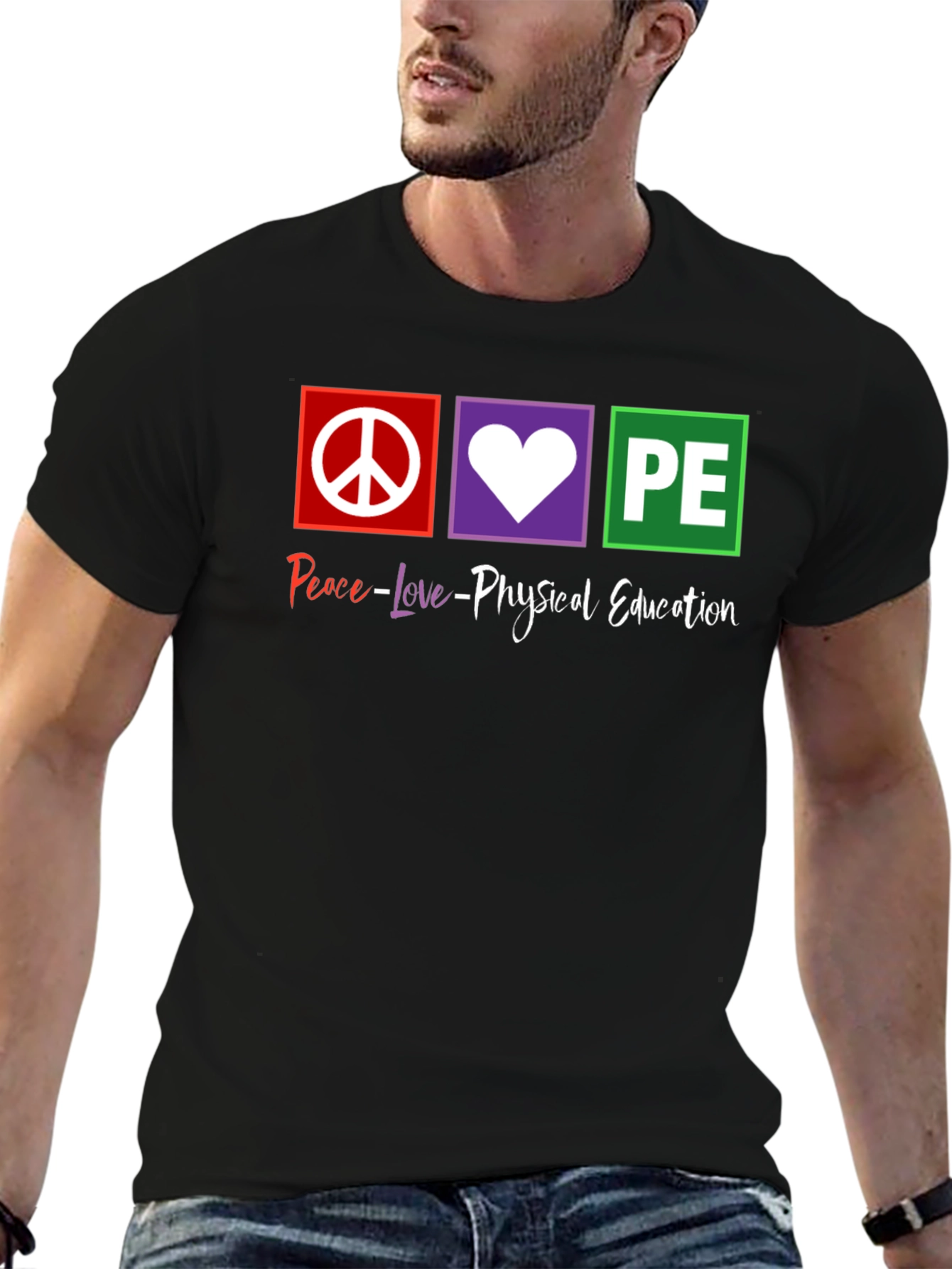 Peace Love Physical Education PE Teacher T-Shirt