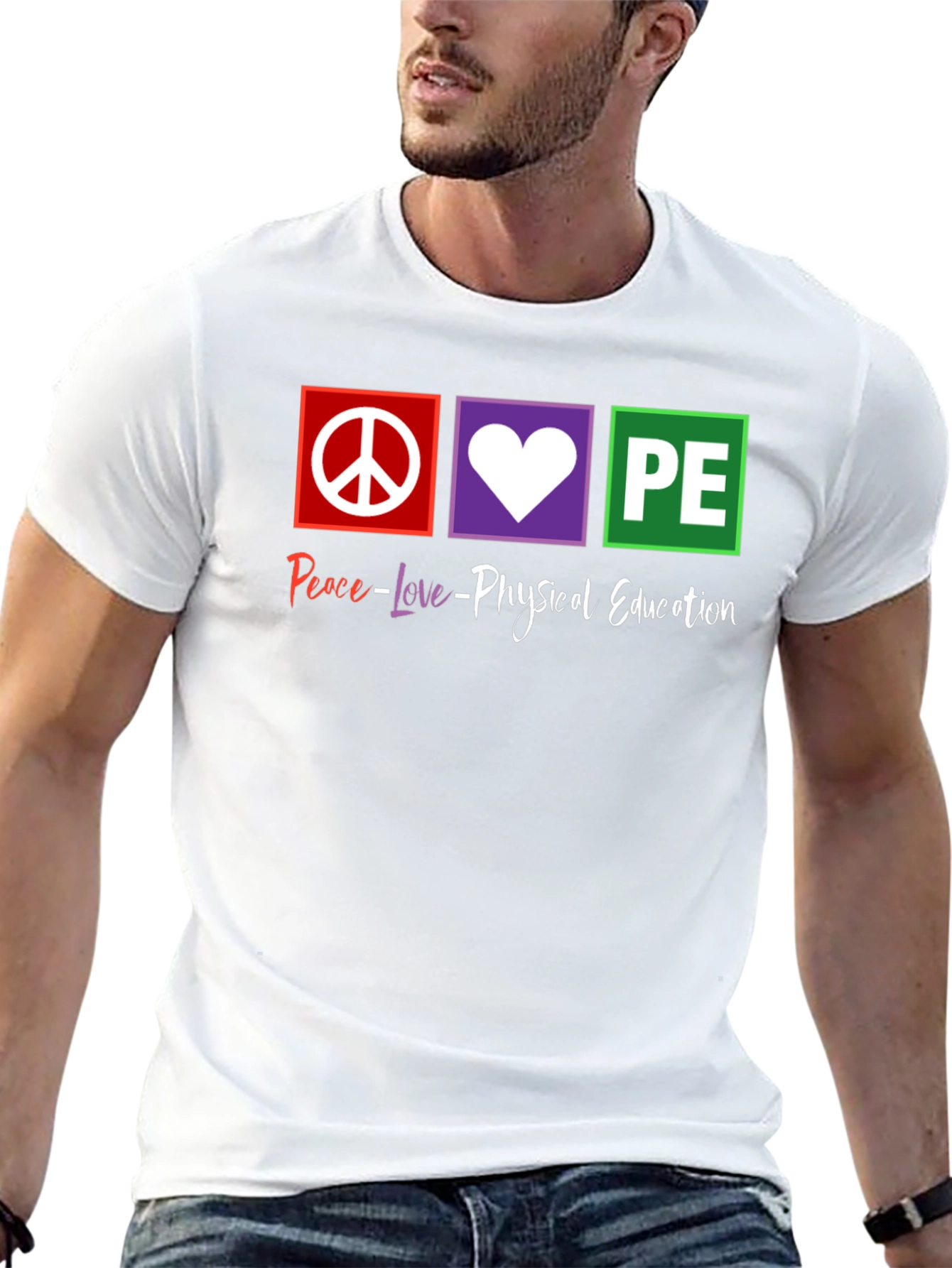 Peace Love Physical Education PE Teacher T-Shirt