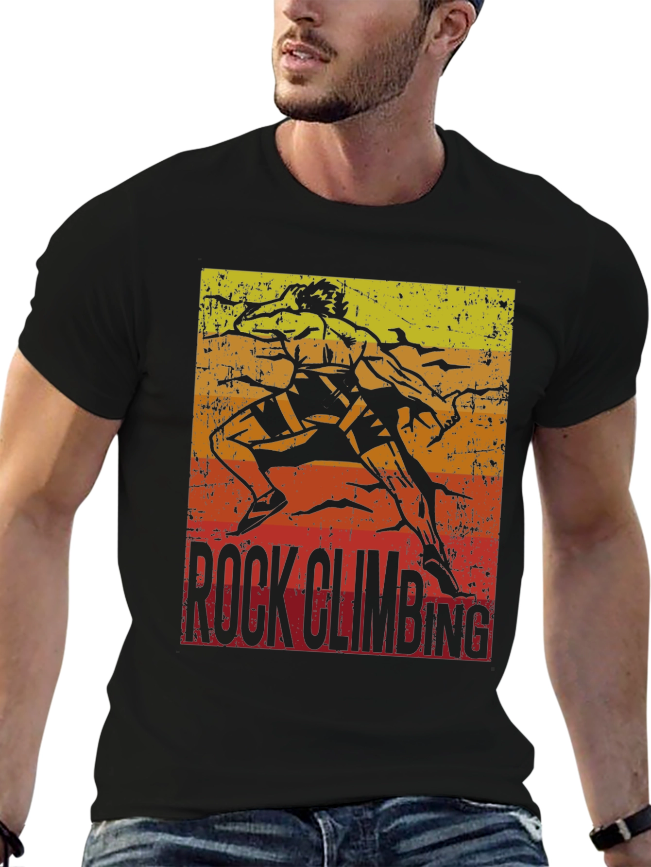 Rock Climbing Retro Graphic T-Shirt