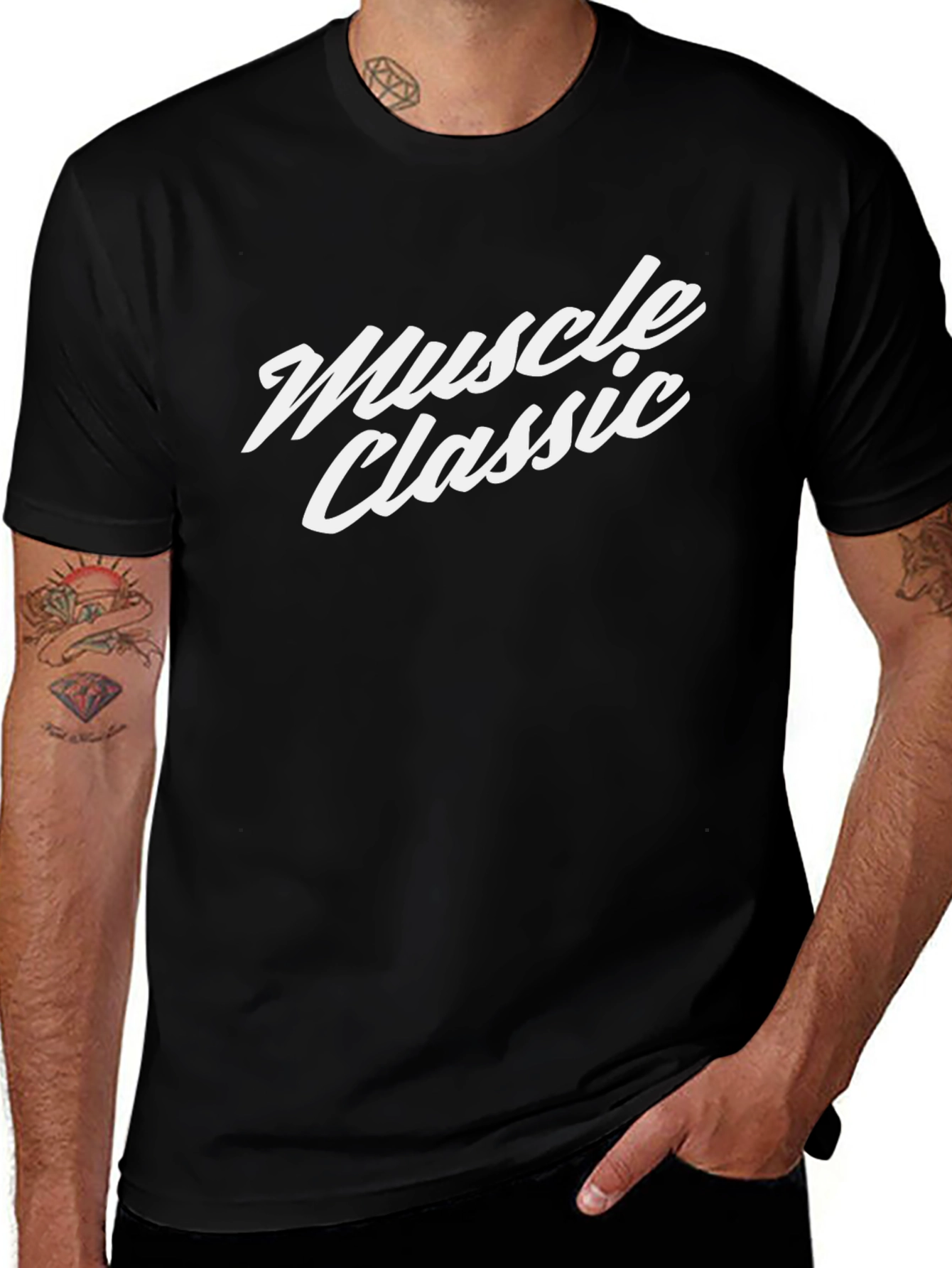 Muscle Classic Black T-Shirt - Premium Cotton
