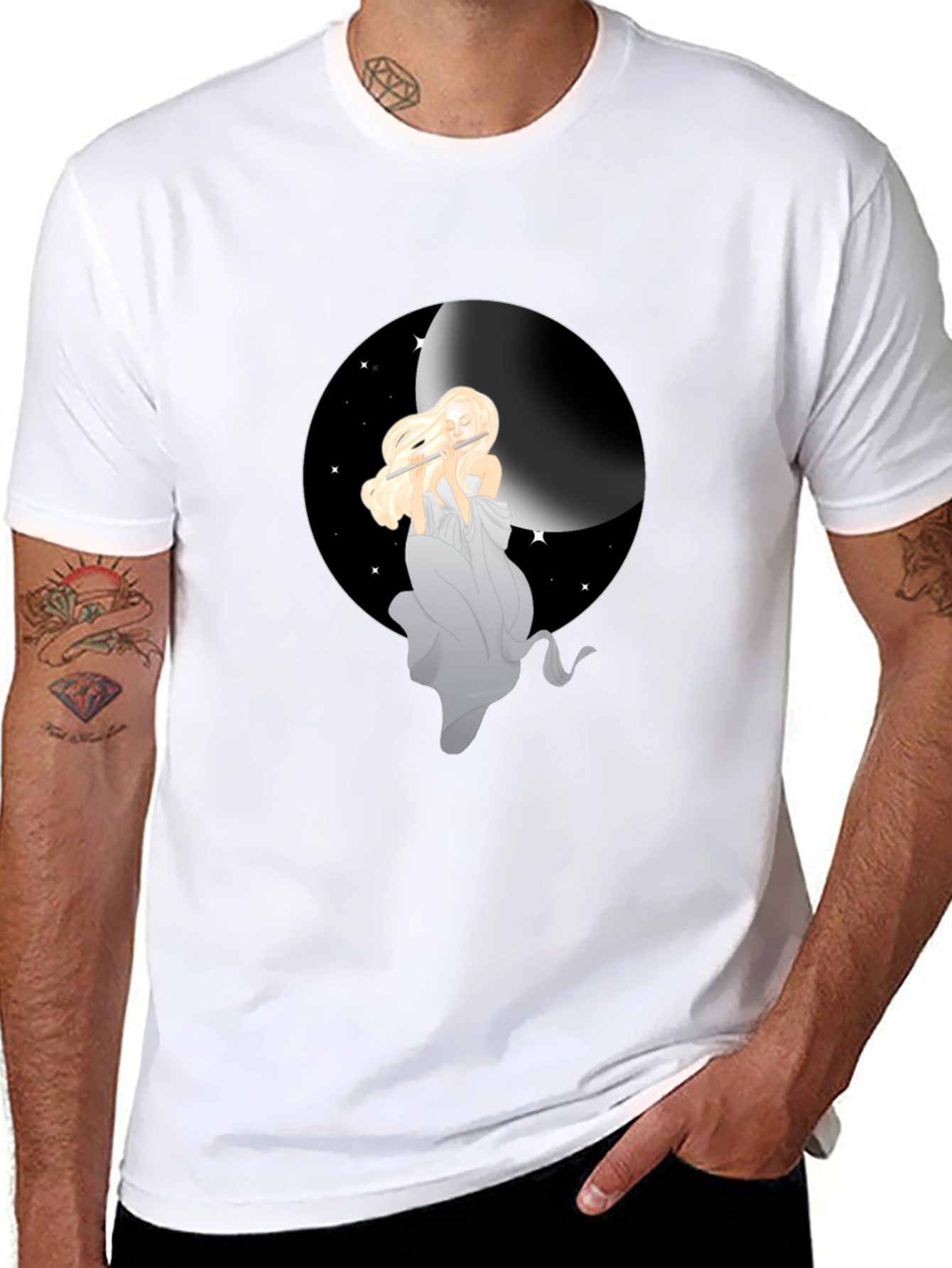 Moon Goddess Graphic Tee - Black Unisex Shirt
