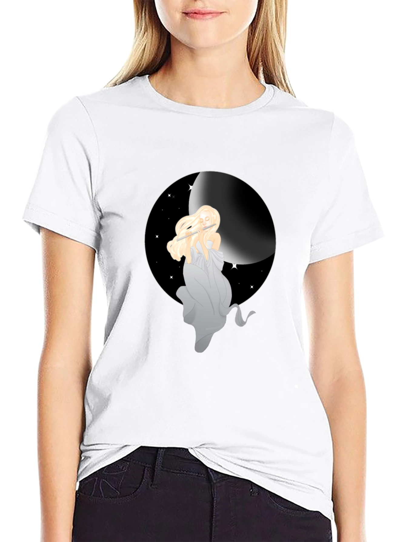 Moon Goddess Graphic Tee - Black Unisex Shirt