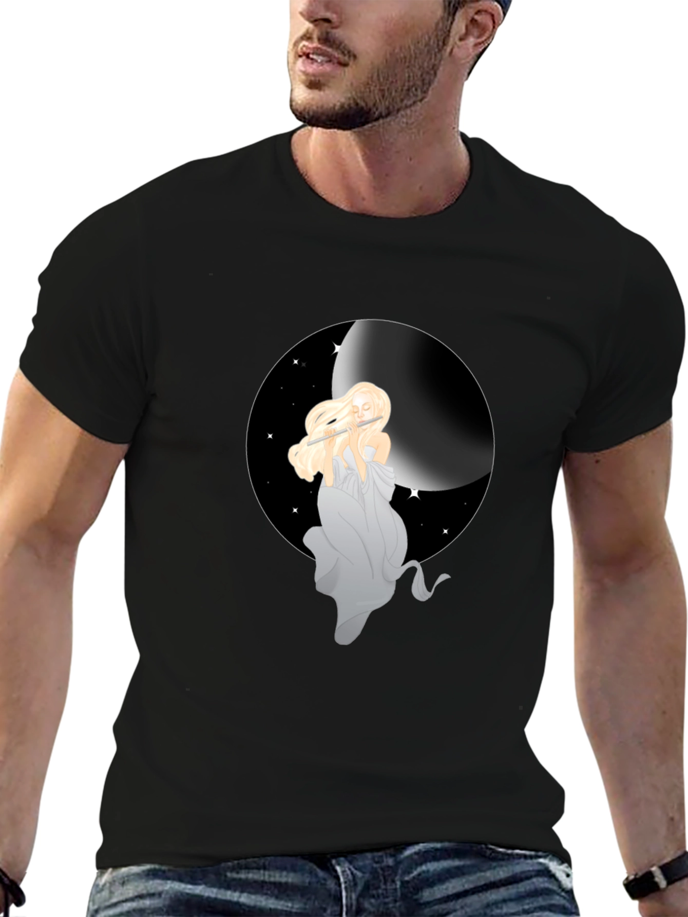 Moon Goddess Graphic Tee - Black Unisex Shirt