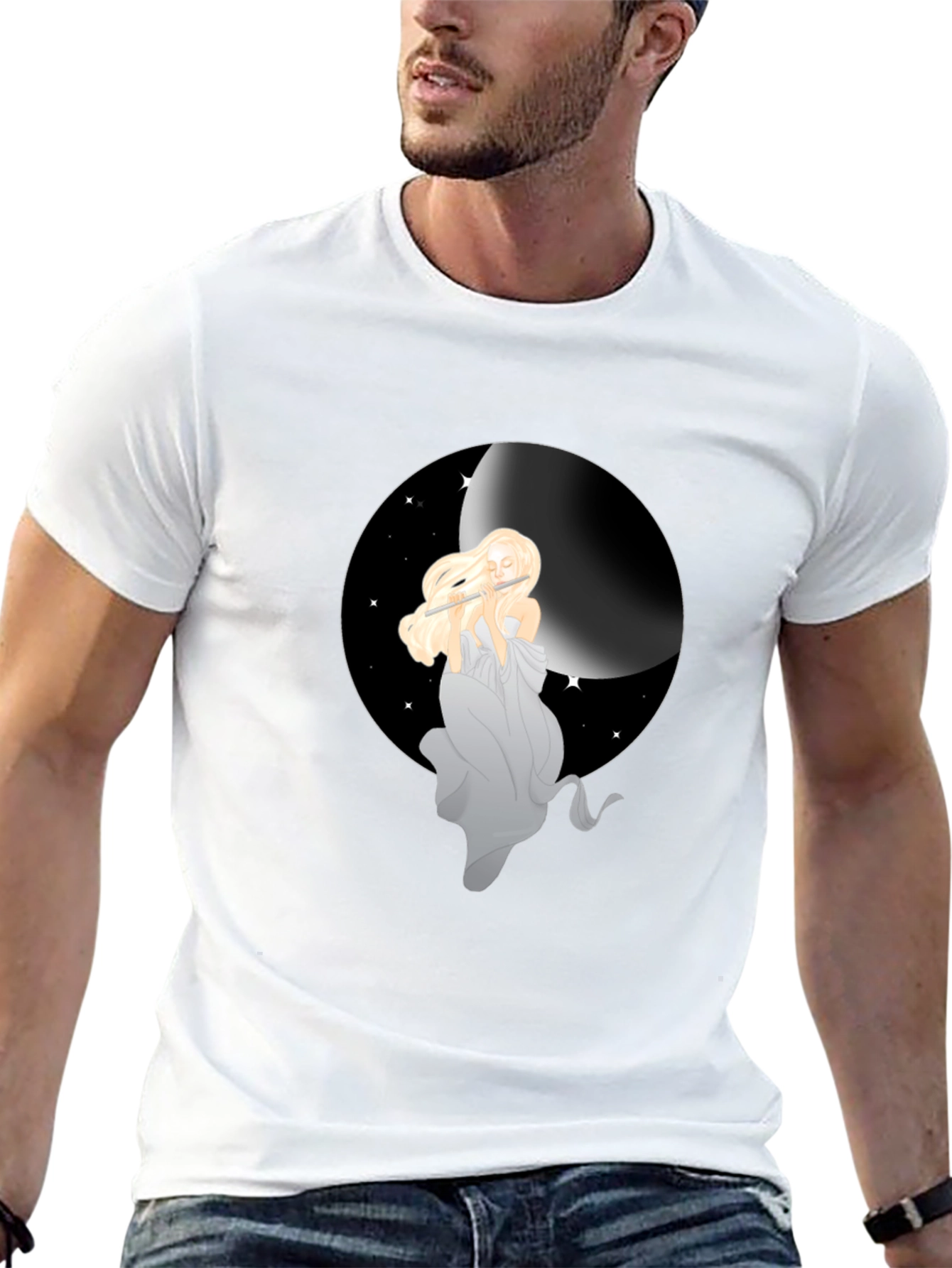 Moon Goddess Graphic Tee - Black Unisex Shirt