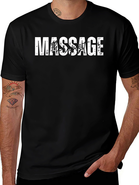 Massage Therapist Graphic Tee - Black Cotton Blend Shirt