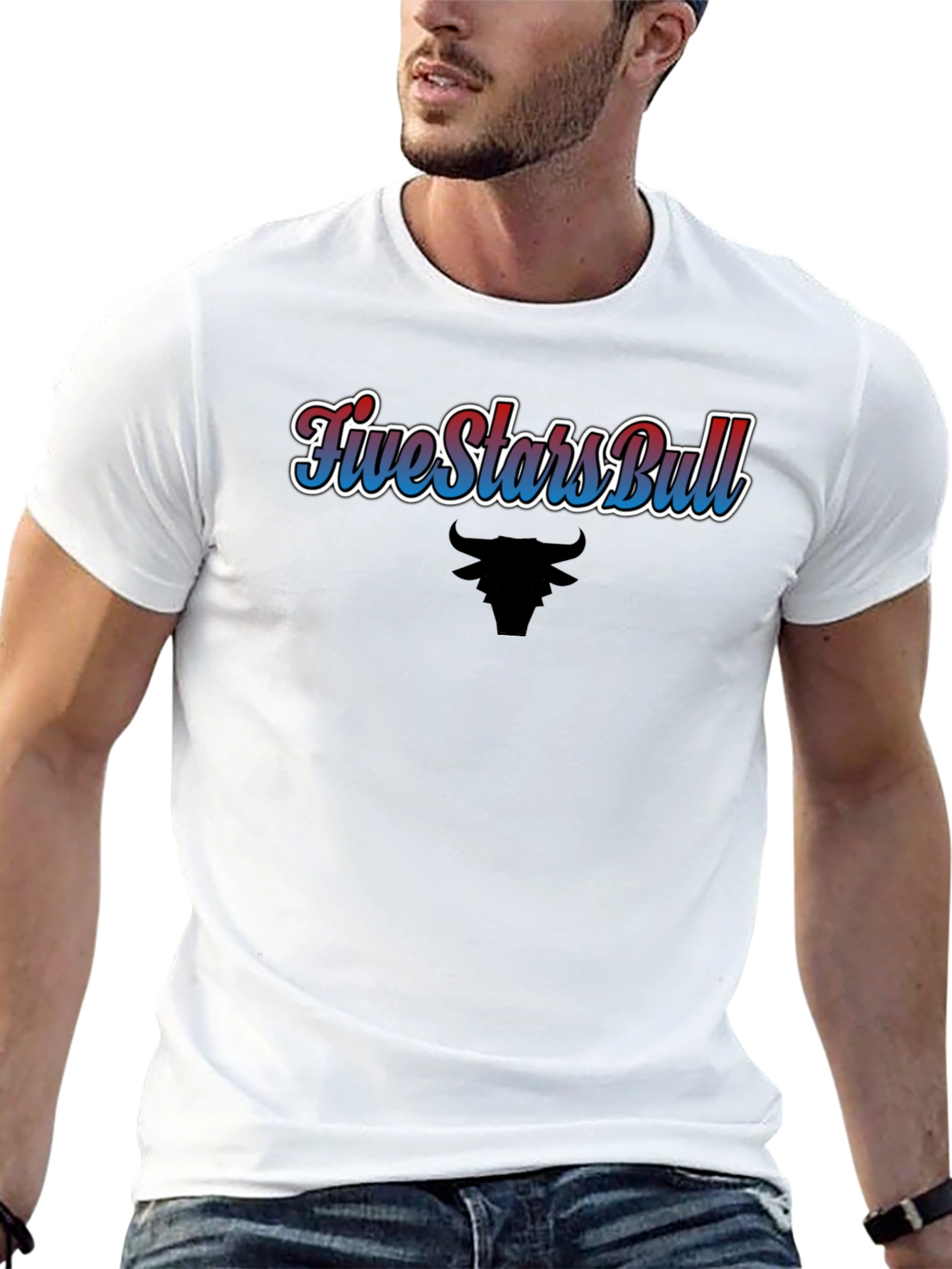 Five Stars Bull Black T-Shirt
