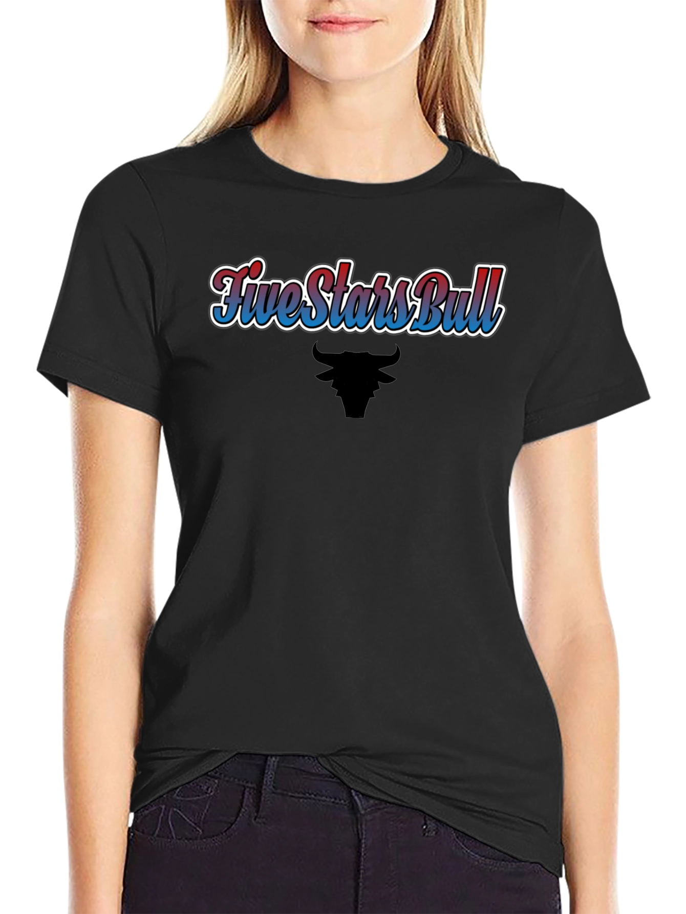 Five Stars Bull Black T-Shirt