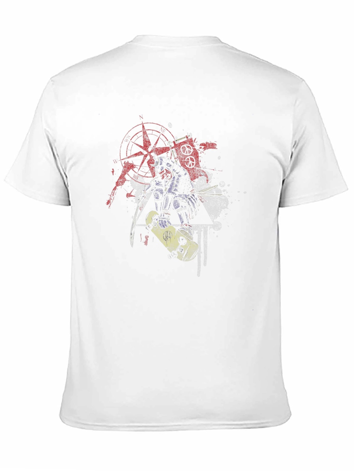Edgy Samurai Graphic Tee - Black Cotton Blend