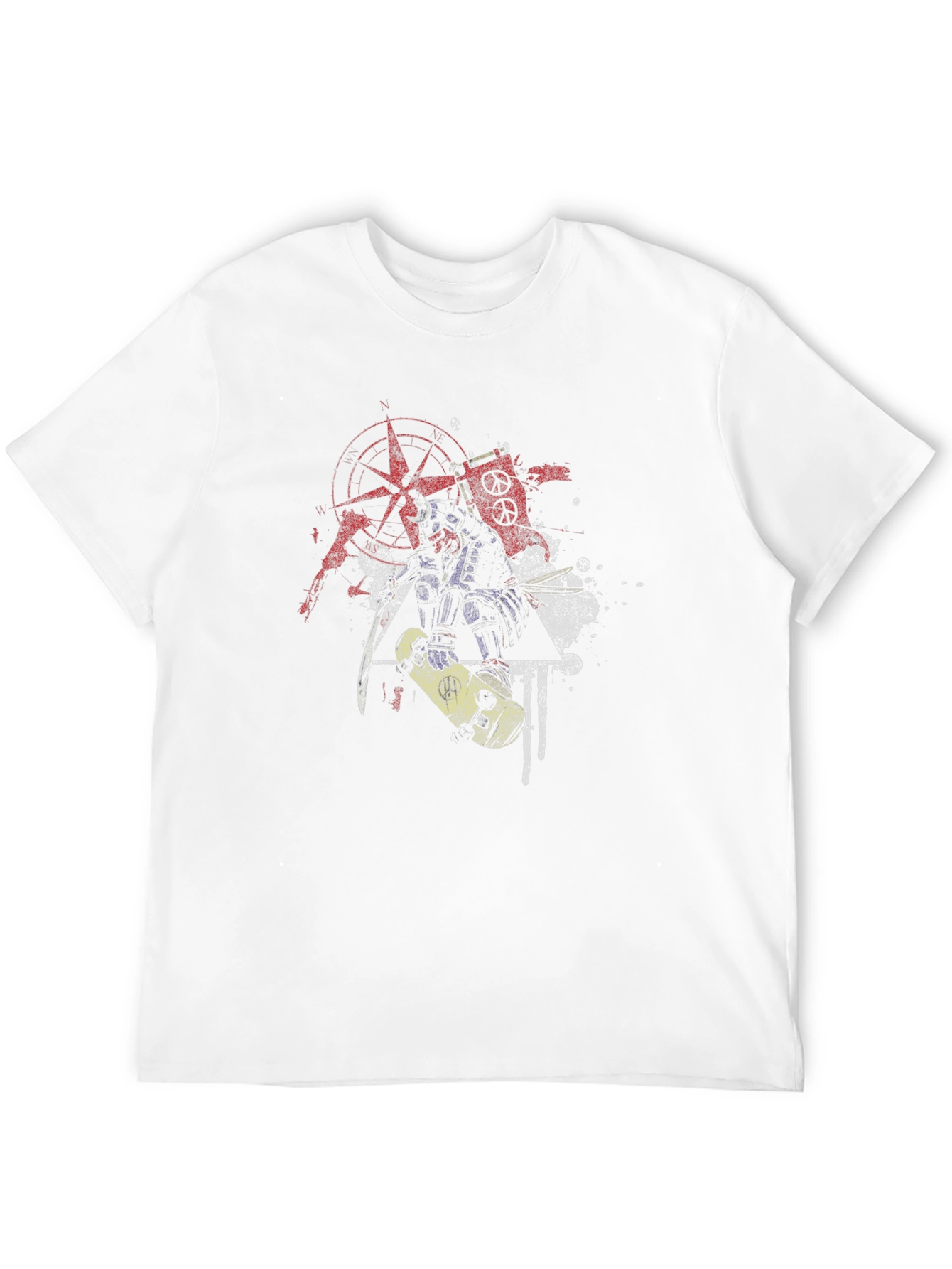 Edgy Samurai Graphic Tee - Black Cotton Blend