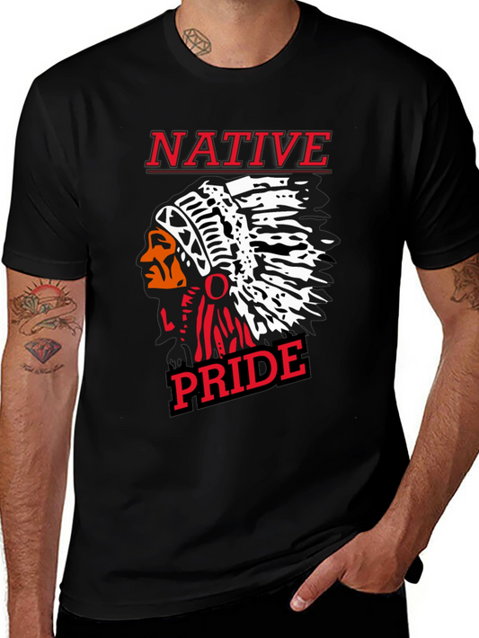 Native Pride Black Graphic T-Shirt