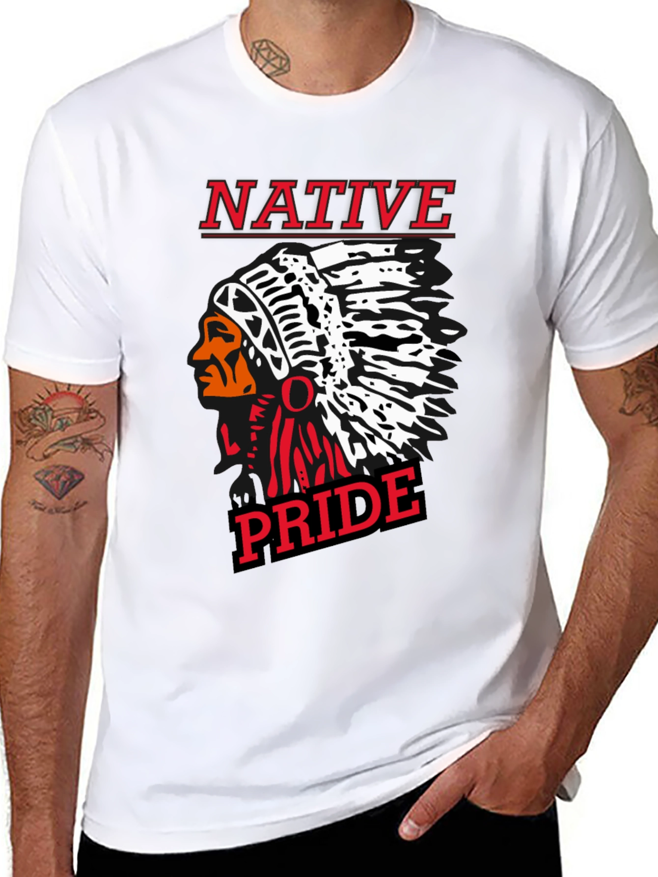Native Pride Black Graphic T-Shirt
