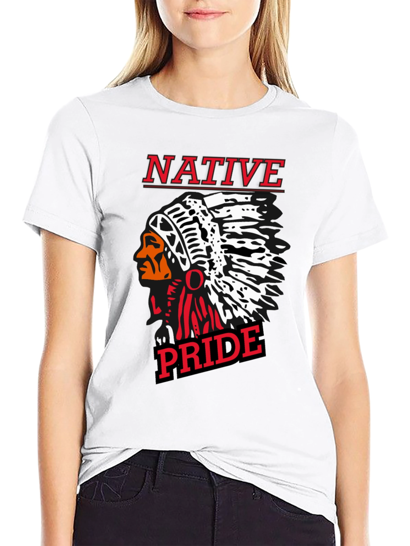 Native Pride Black Graphic T-Shirt