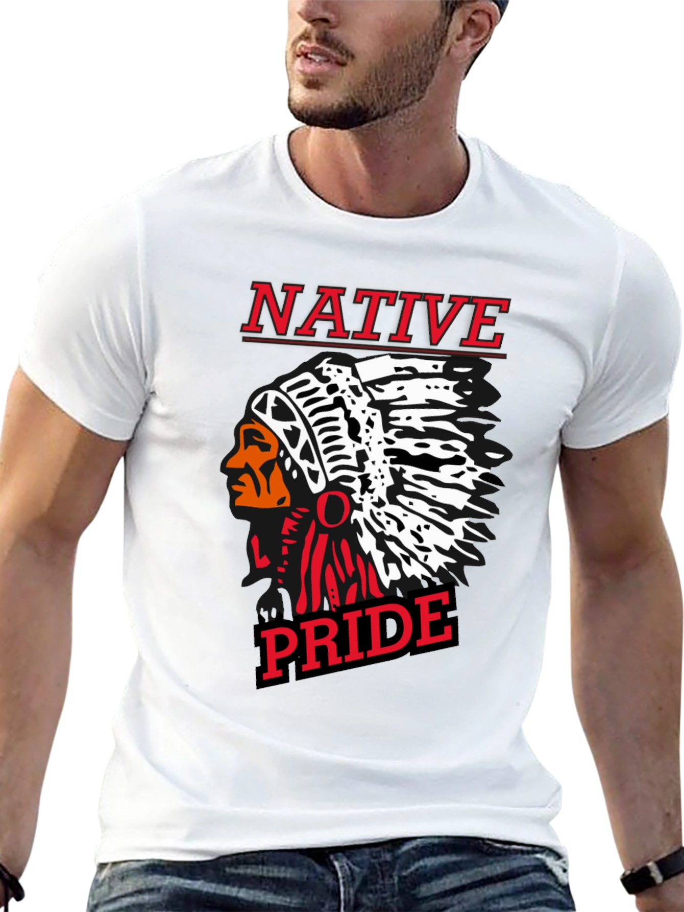 Native Pride Black Graphic T-Shirt