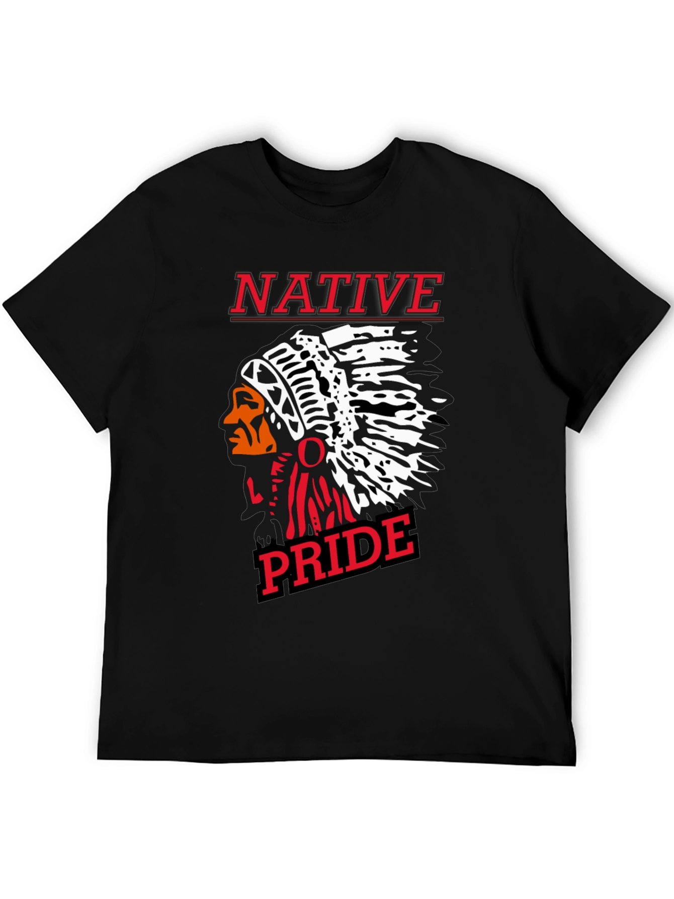 Native Pride Black Graphic T-Shirt