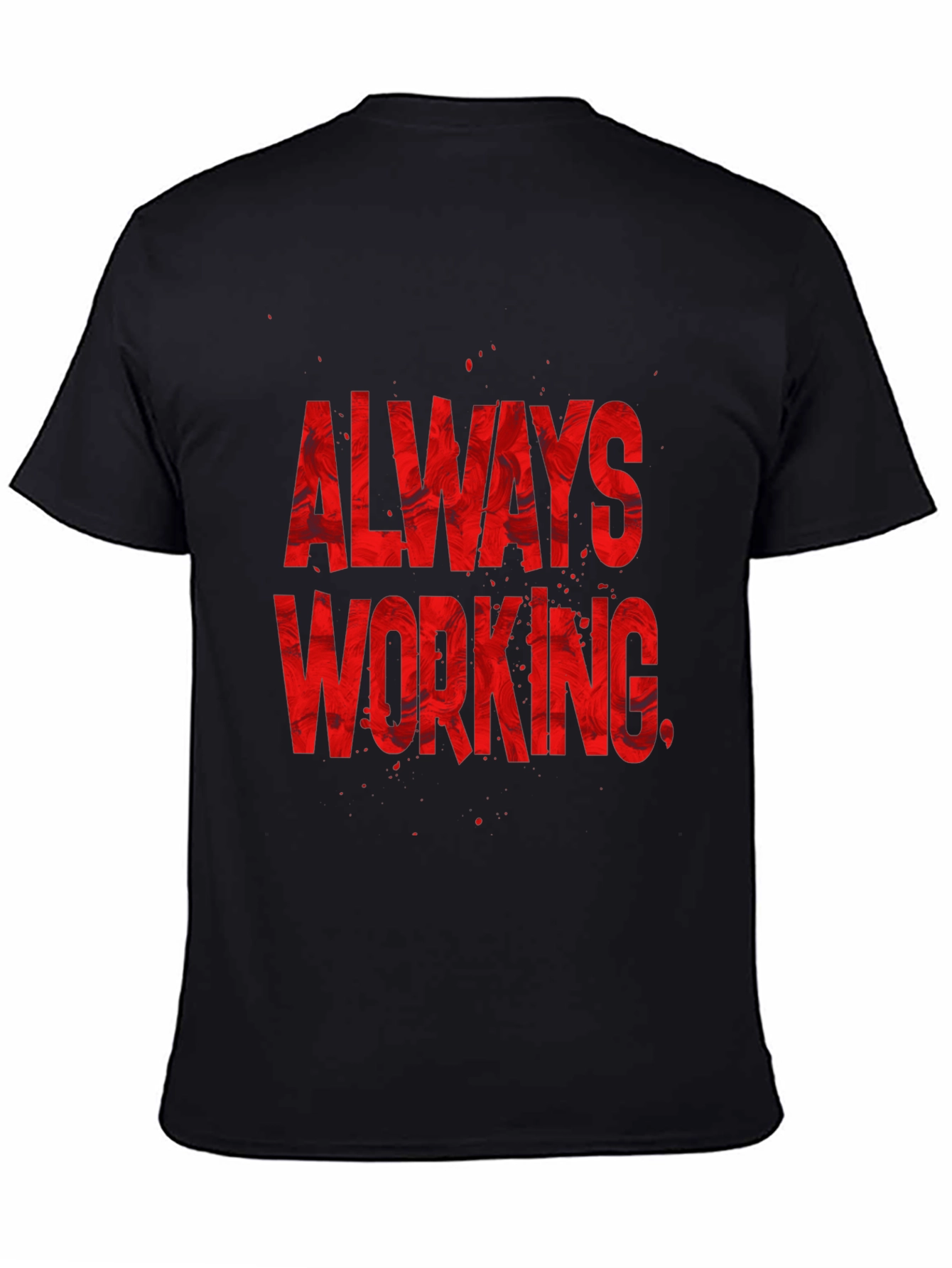 Always Working Graphic Tee - Black Cotton Blend