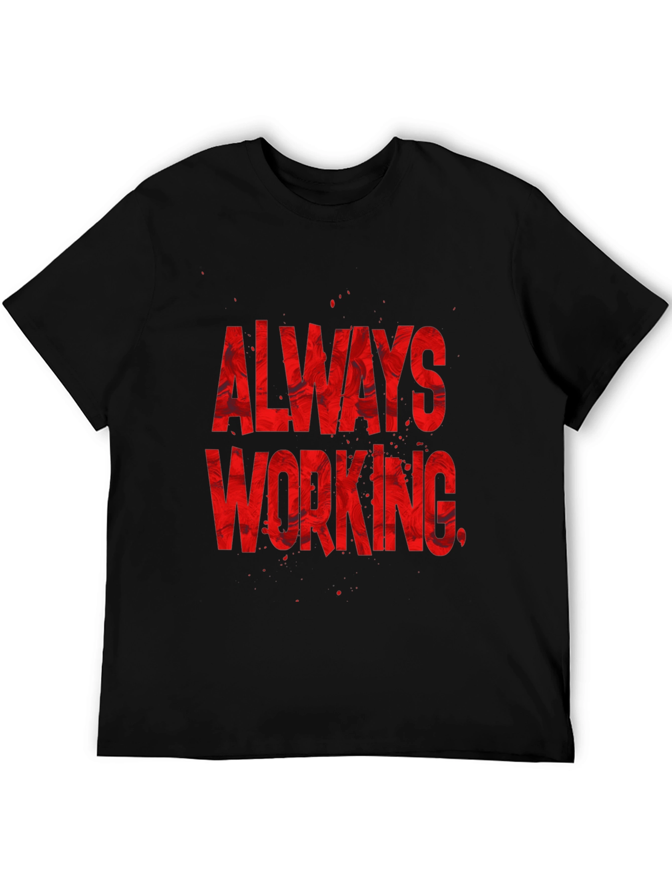 Always Working Graphic Tee - Black Cotton Blend