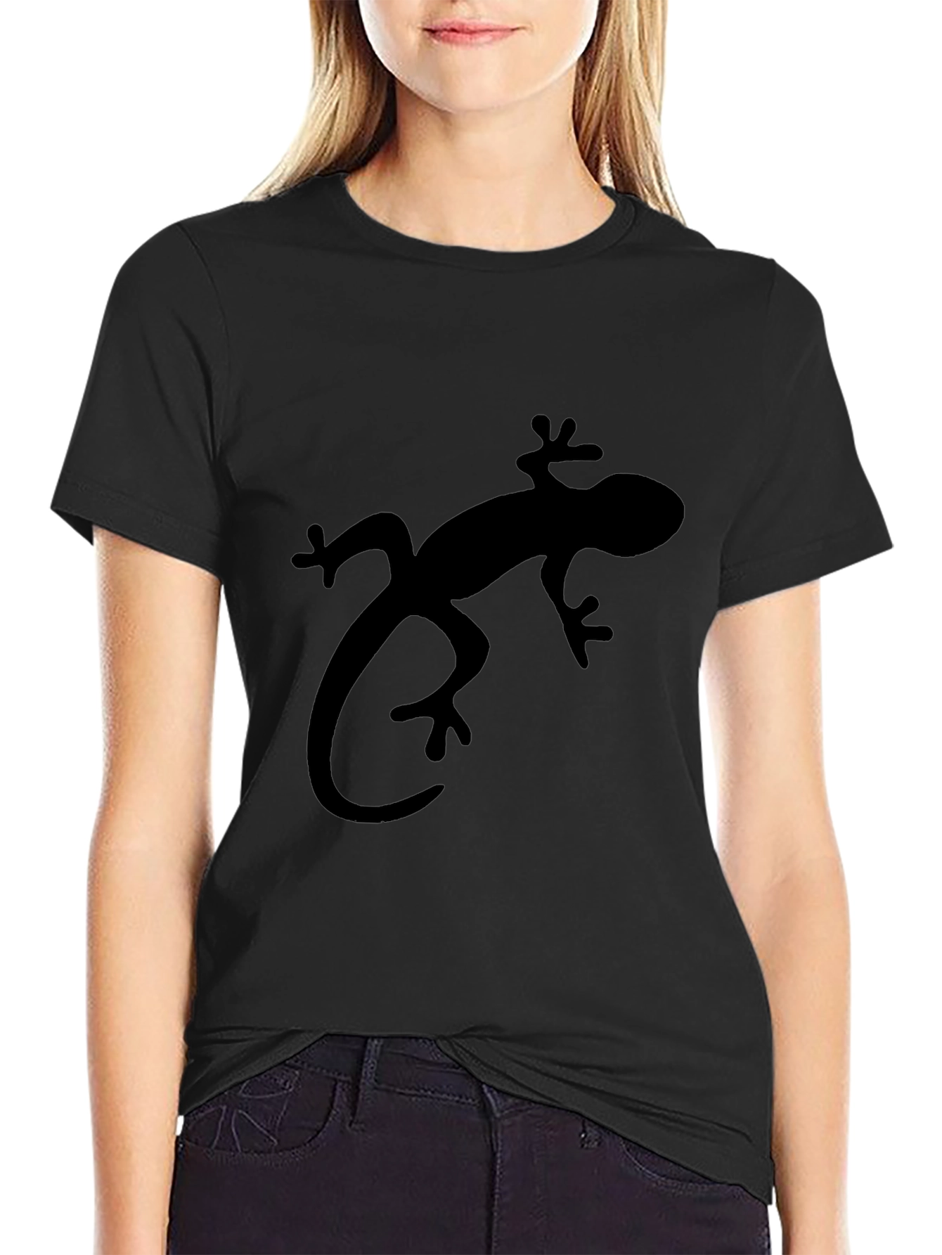 Lizard Graphic Black T-Shirt - Casual Style