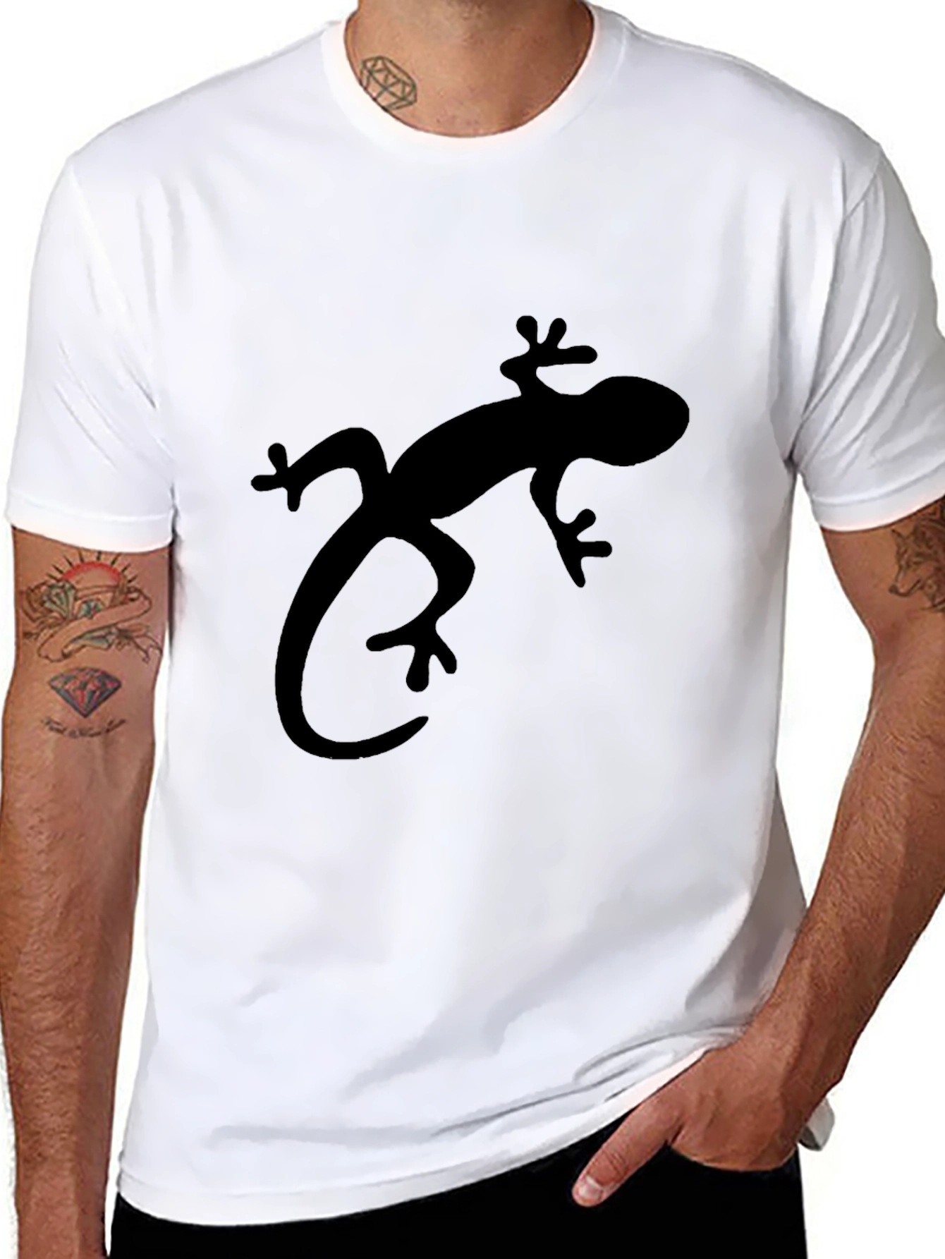 Lizard Graphic Black T-Shirt - Casual Style