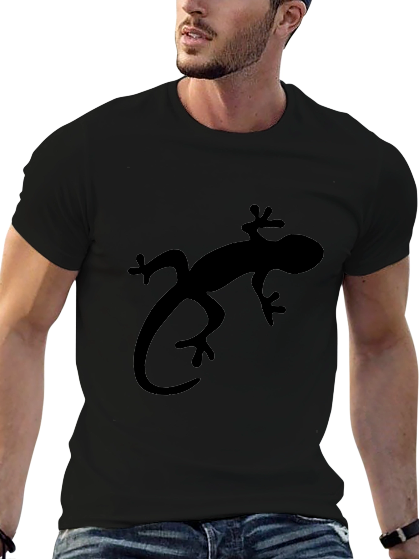 Lizard Graphic Black T-Shirt - Casual Style