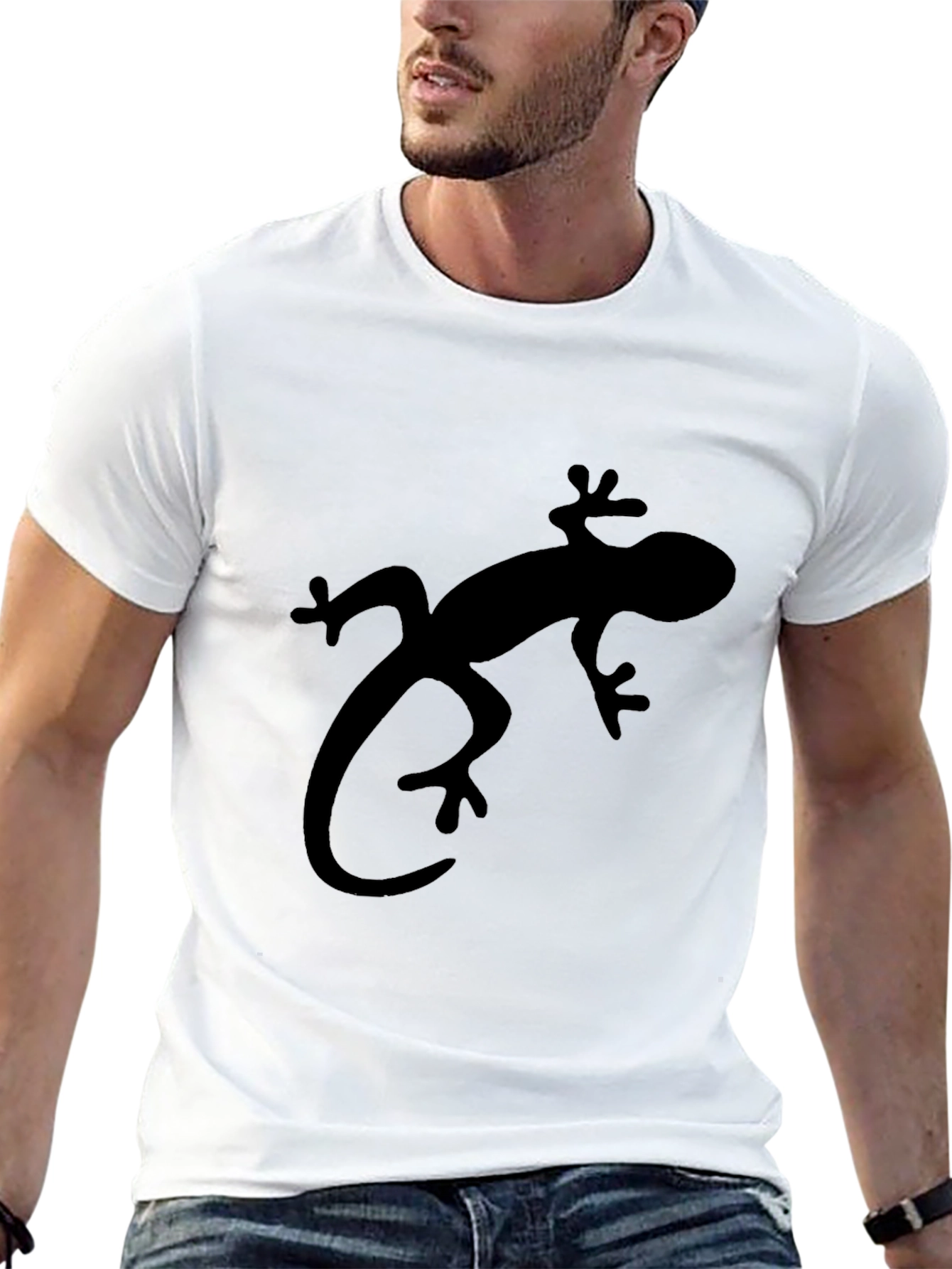 Lizard Graphic Black T-Shirt - Casual Style