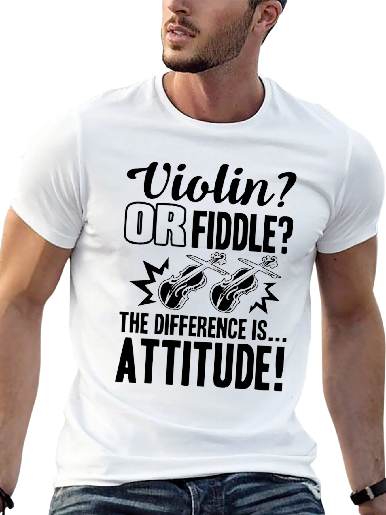Violin or Fiddle T-Shirt - Attitude Design