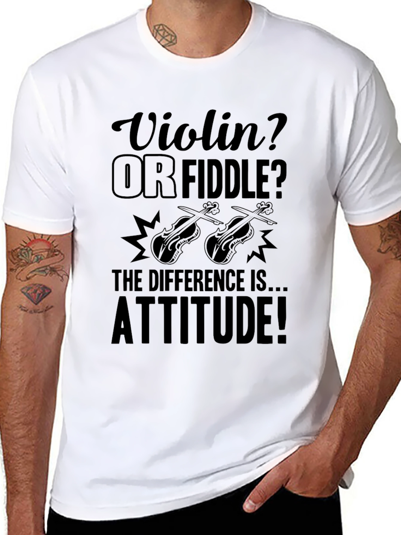 Violin or Fiddle T-Shirt - Attitude Design