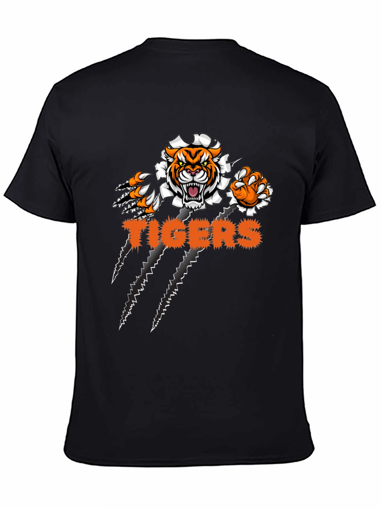 Tigers Graphic Print Black T-Shirt
