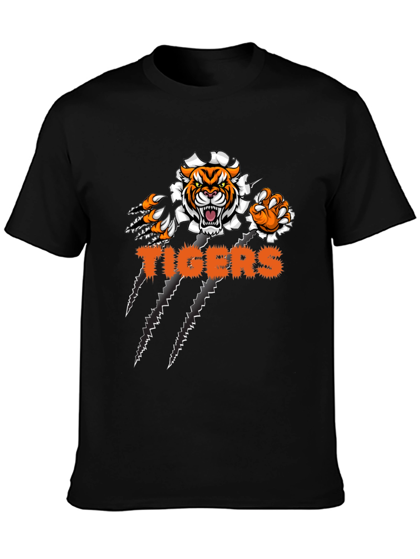 Tigers Graphic Print Black T-Shirt