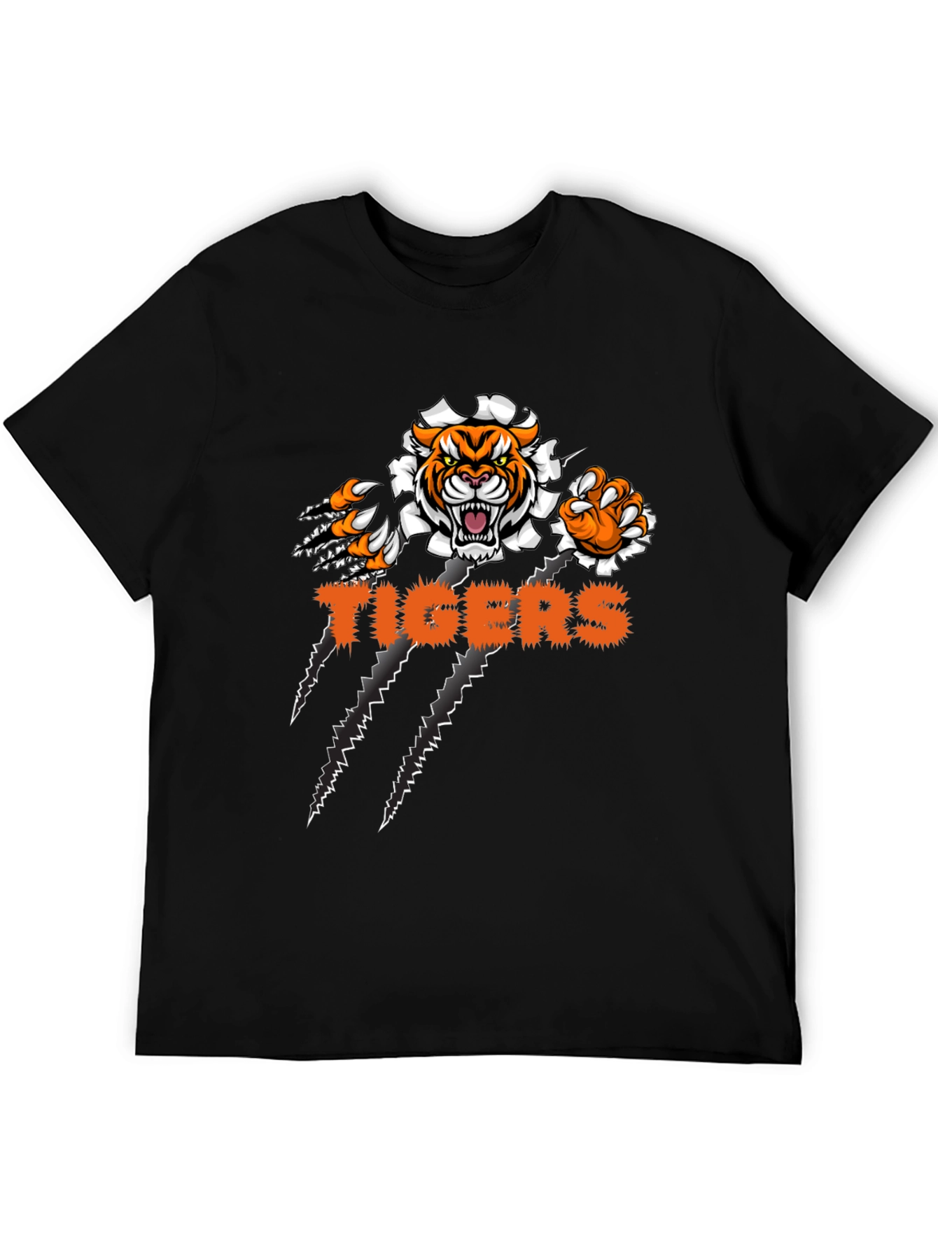 Tigers Graphic Print Black T-Shirt
