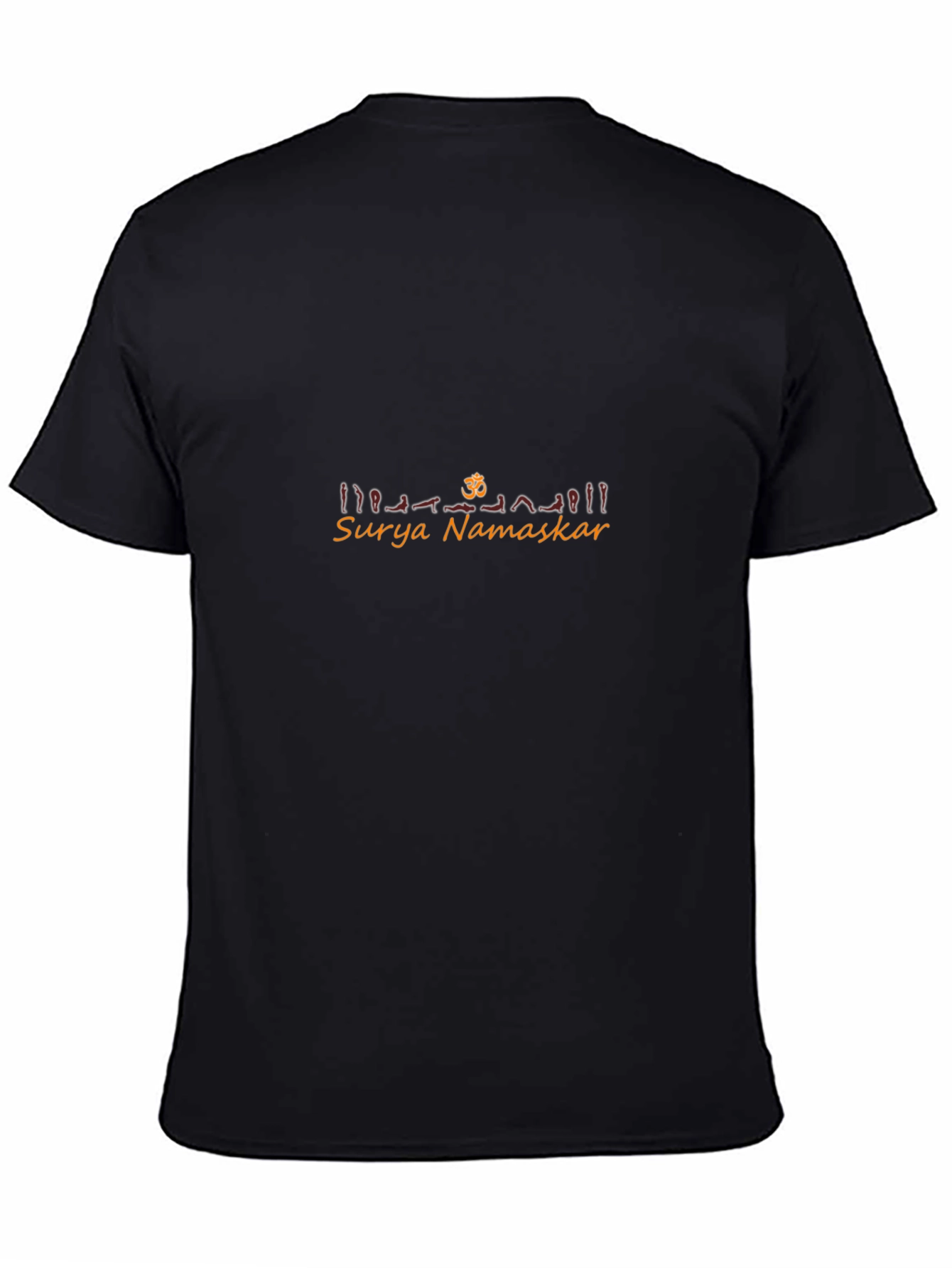 Surya Namaskar Yoga T-Shirt - Black Cotton Blend