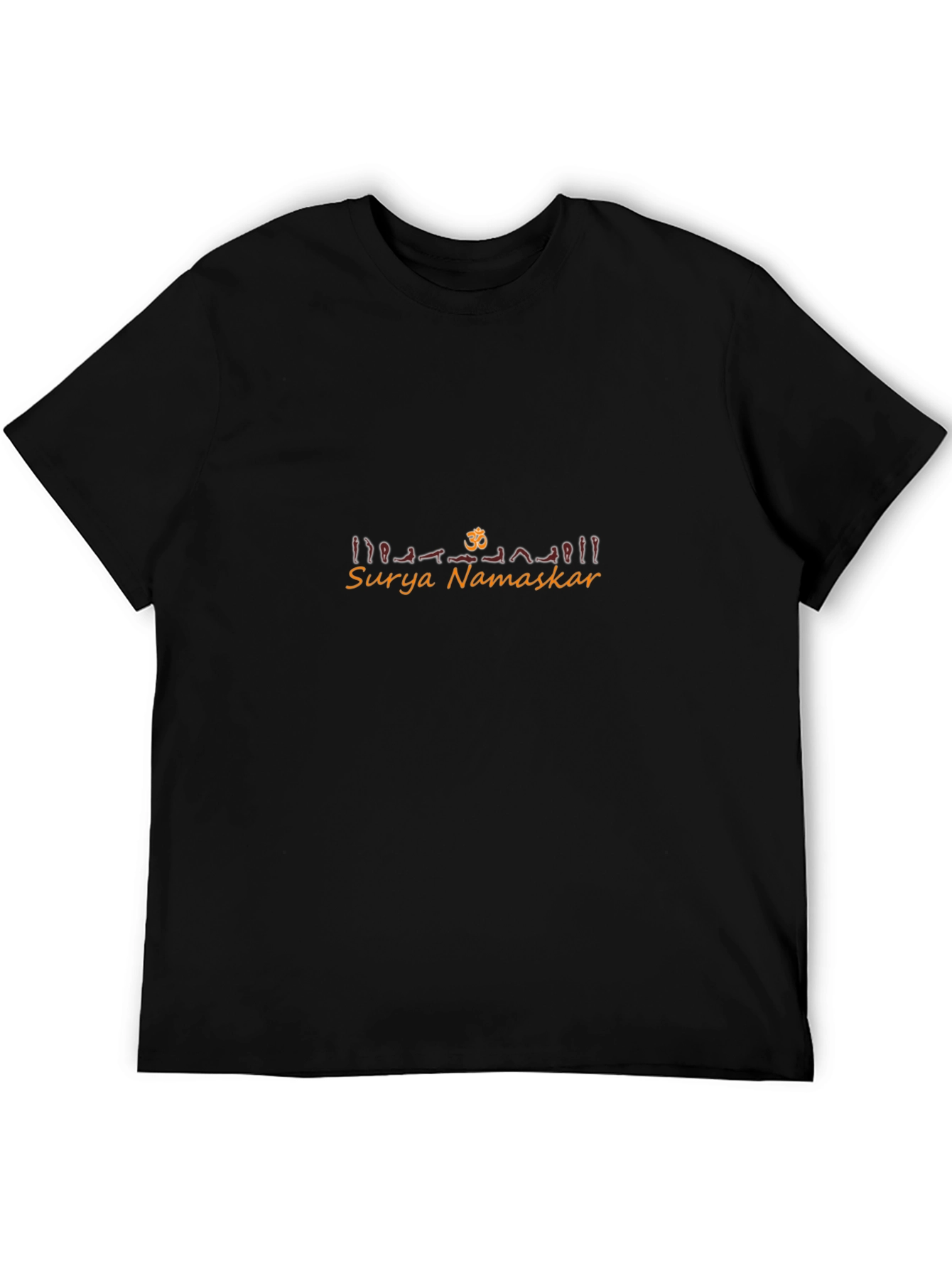 Surya Namaskar Yoga T-Shirt - Black Cotton Blend