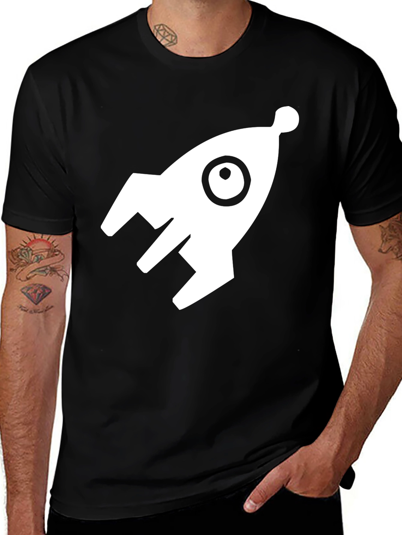 Rocket Graphic Black T-Shirt