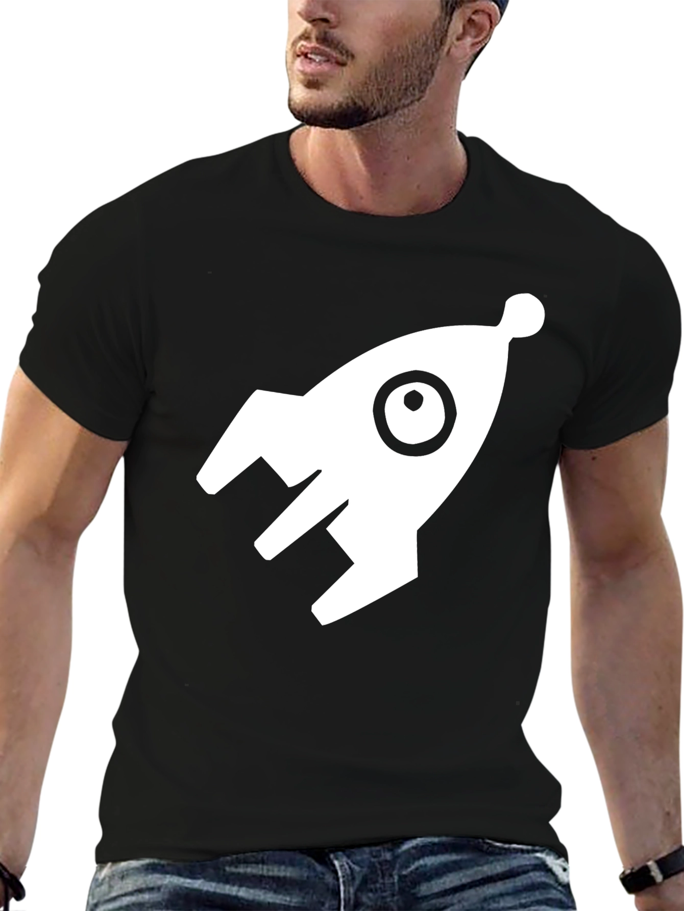 Rocket Graphic Black T-Shirt