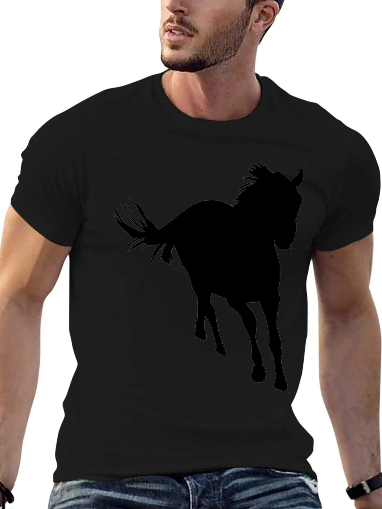 Black Horse Silhouette T-Shirt