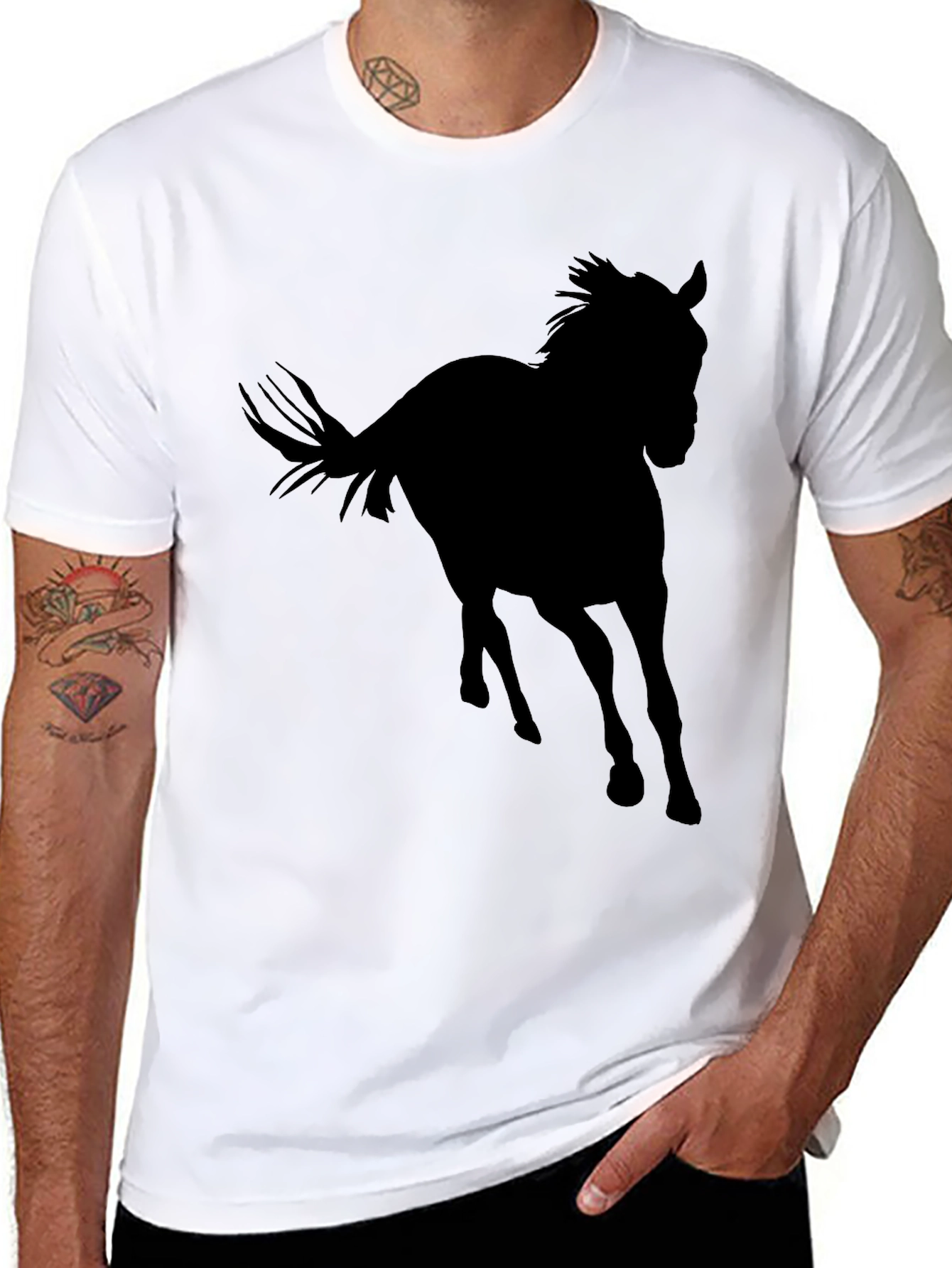 Black Horse Silhouette T-Shirt