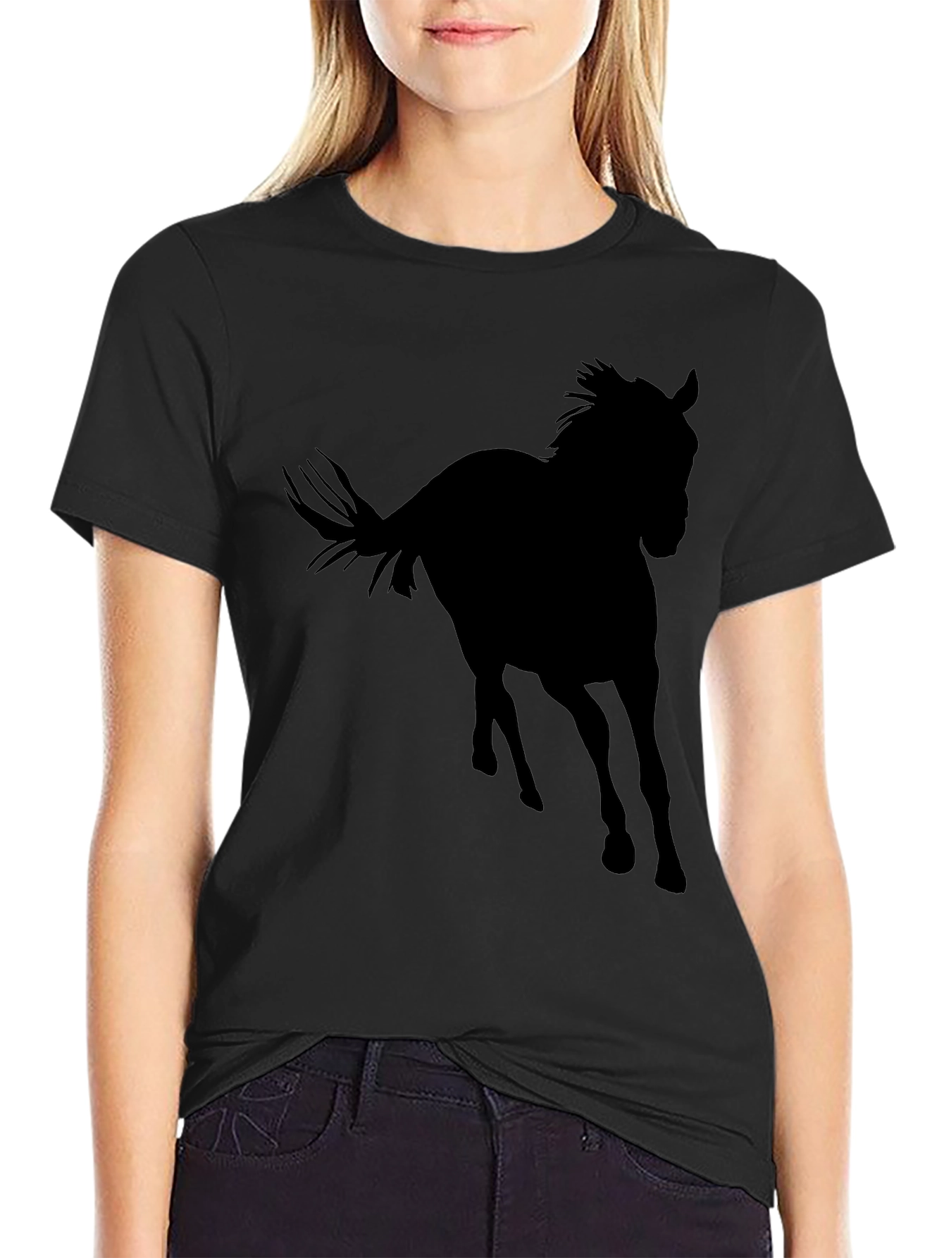 Black Horse Silhouette T-Shirt