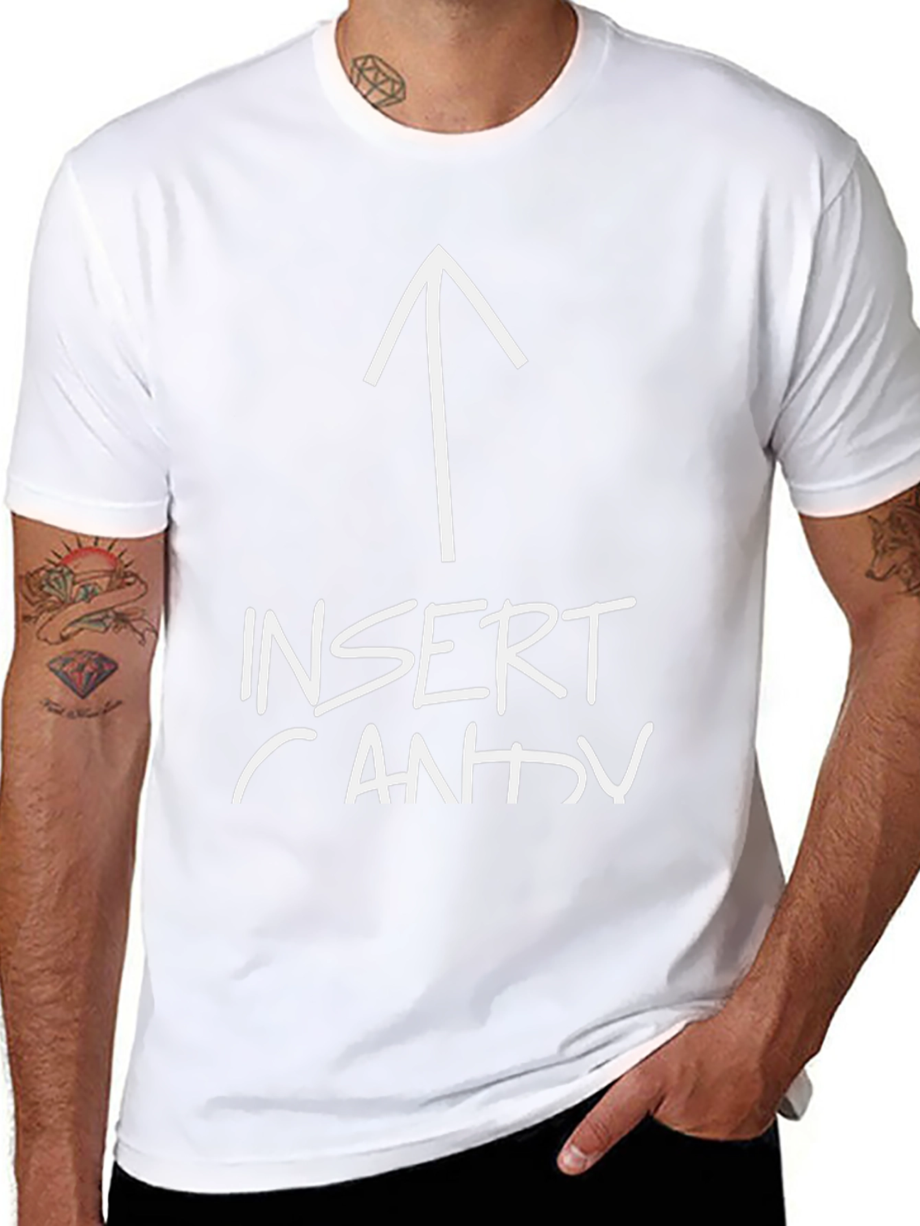 Insert Candy Arrow Graphic Tee - Black Cotton T-Shirt