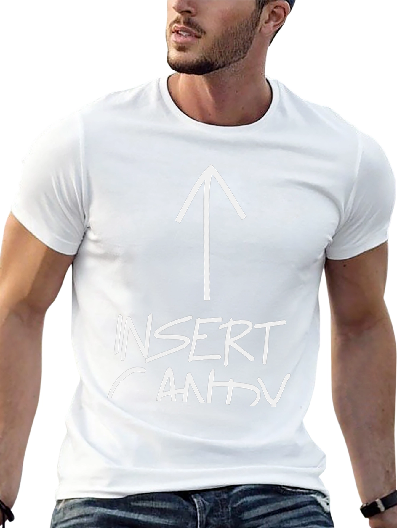 Insert Candy Arrow Graphic Tee - Black Cotton T-Shirt
