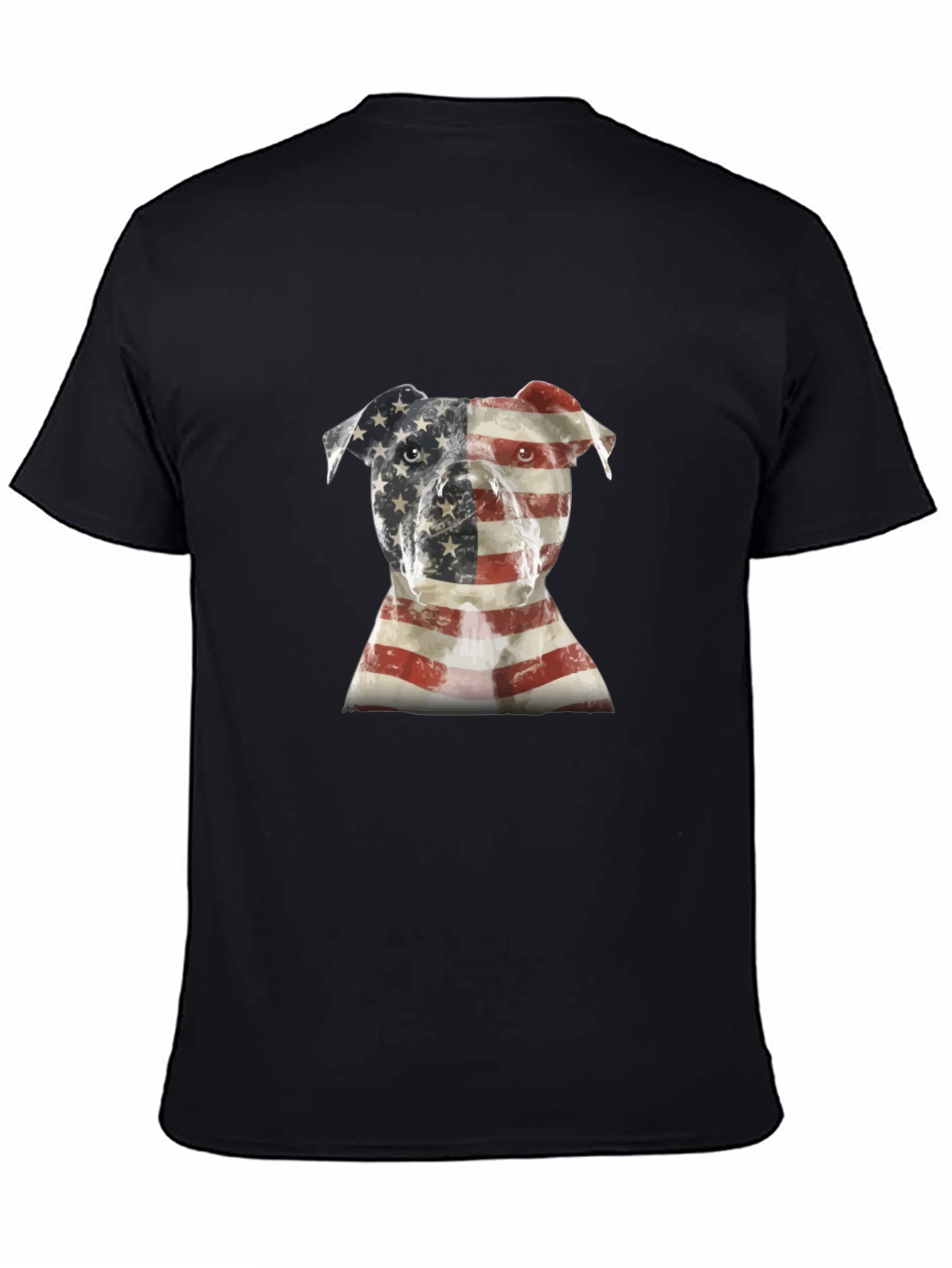 American Flag Pitbull Graphic Tee - Black