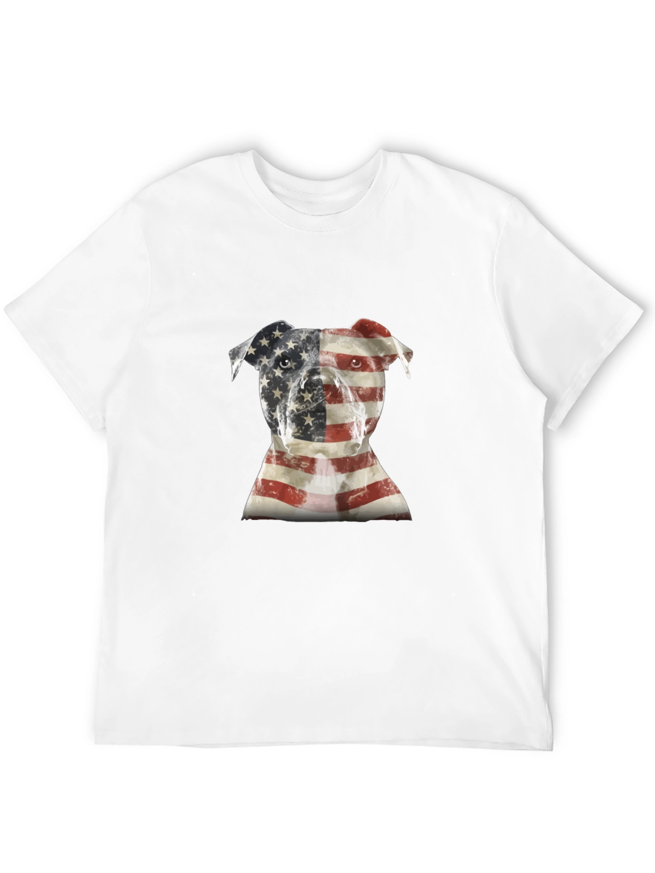 American Flag Pitbull Graphic Tee - Black